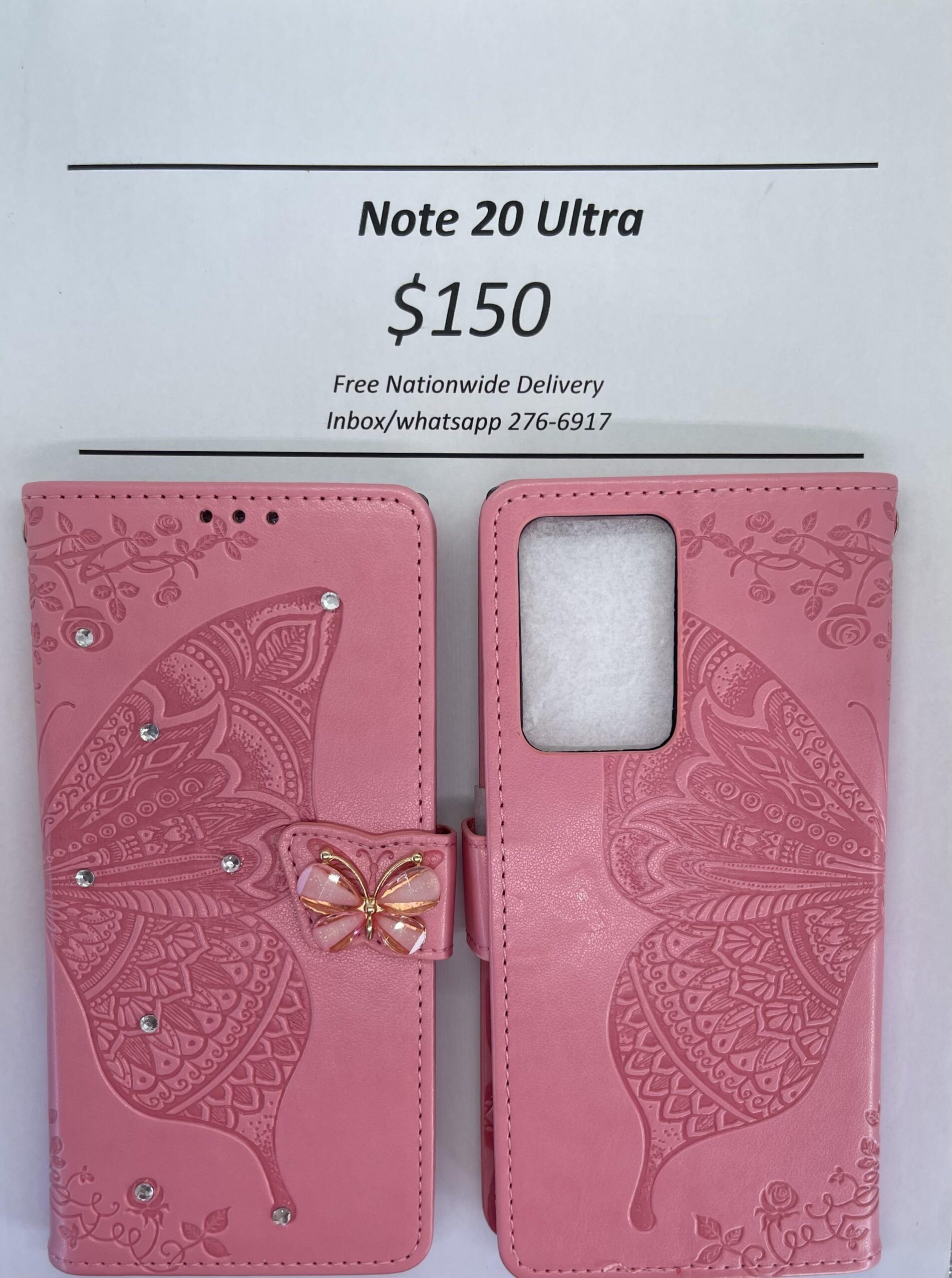 Note 20 Ultra Pink Butterfly Wallet