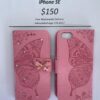 iPhone SE Pink Butterfly Wallet