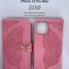 iPhone 12 Pro Max Pink Butterfly Wallet