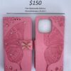iPhone 13 Pro Pink Butterfly Wallet