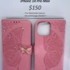 iPhone 14 Pro Max Pink Butterfly Wallet
