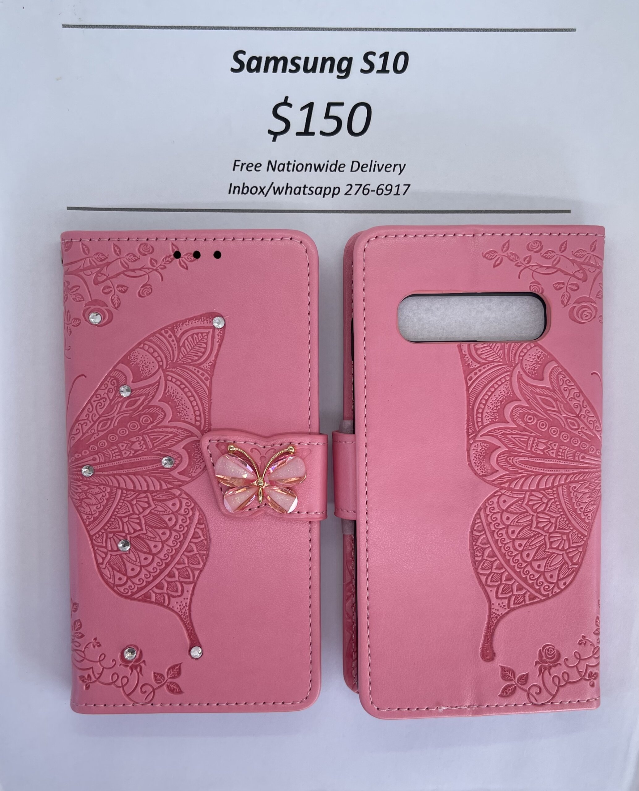 S10 Pink Butterfly Wallet