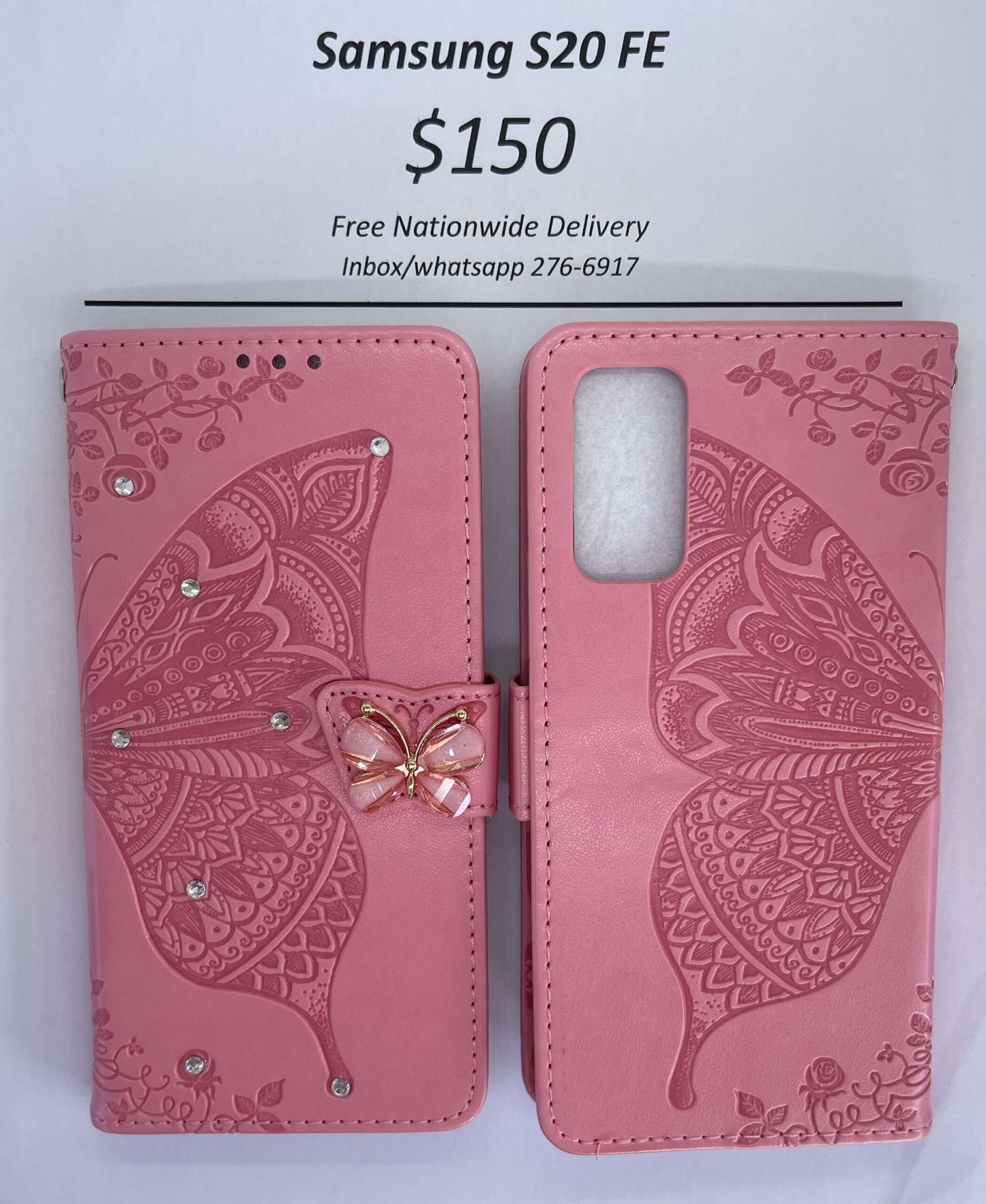 S20 FE Pink Butterfly Wallet