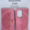 S20 Ultra Pink Butterfly Wallet