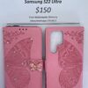 S22 Ultra Pink Butterfly Wallet