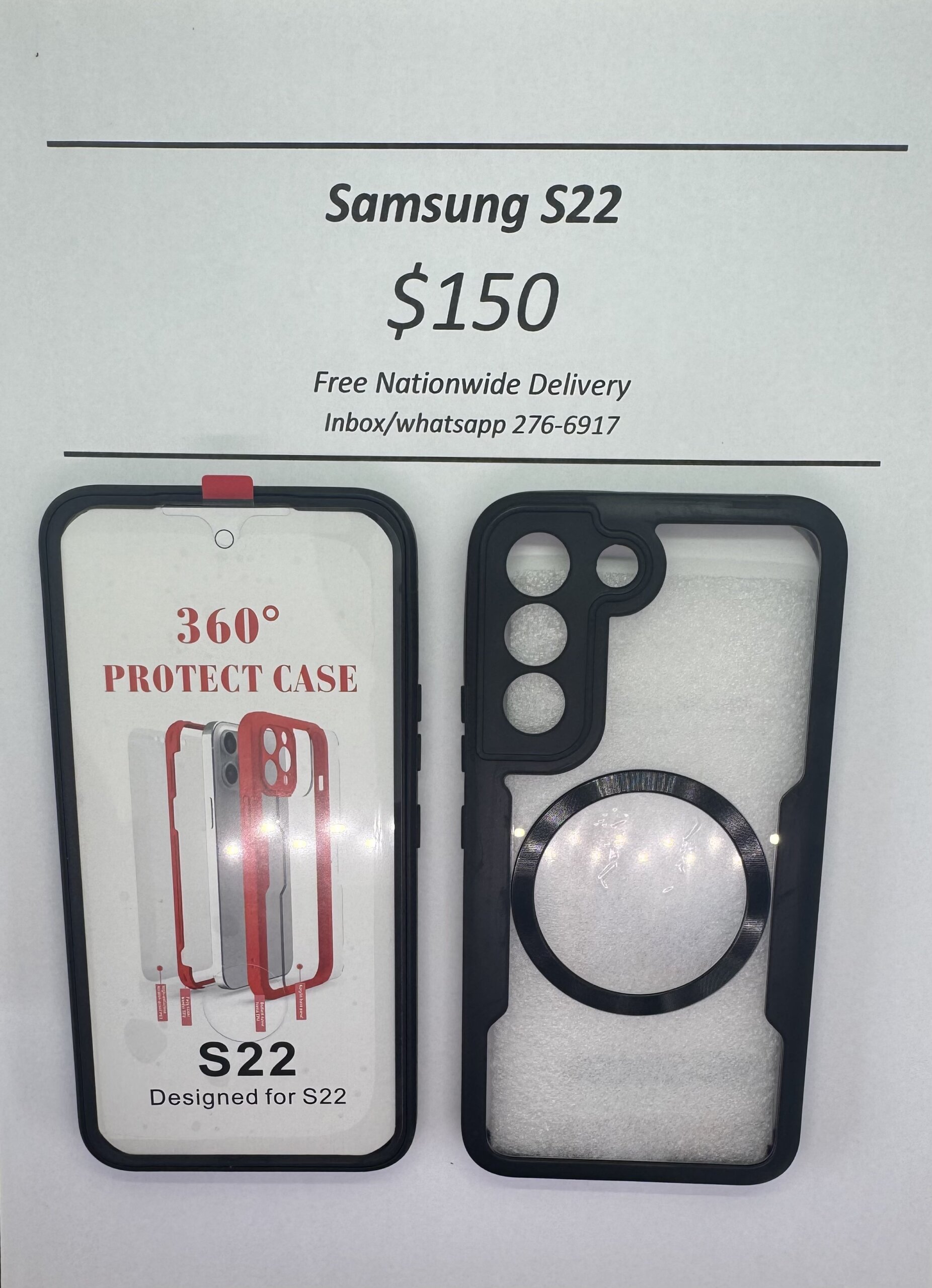 S22 Black Rugged 360 Mag safe case