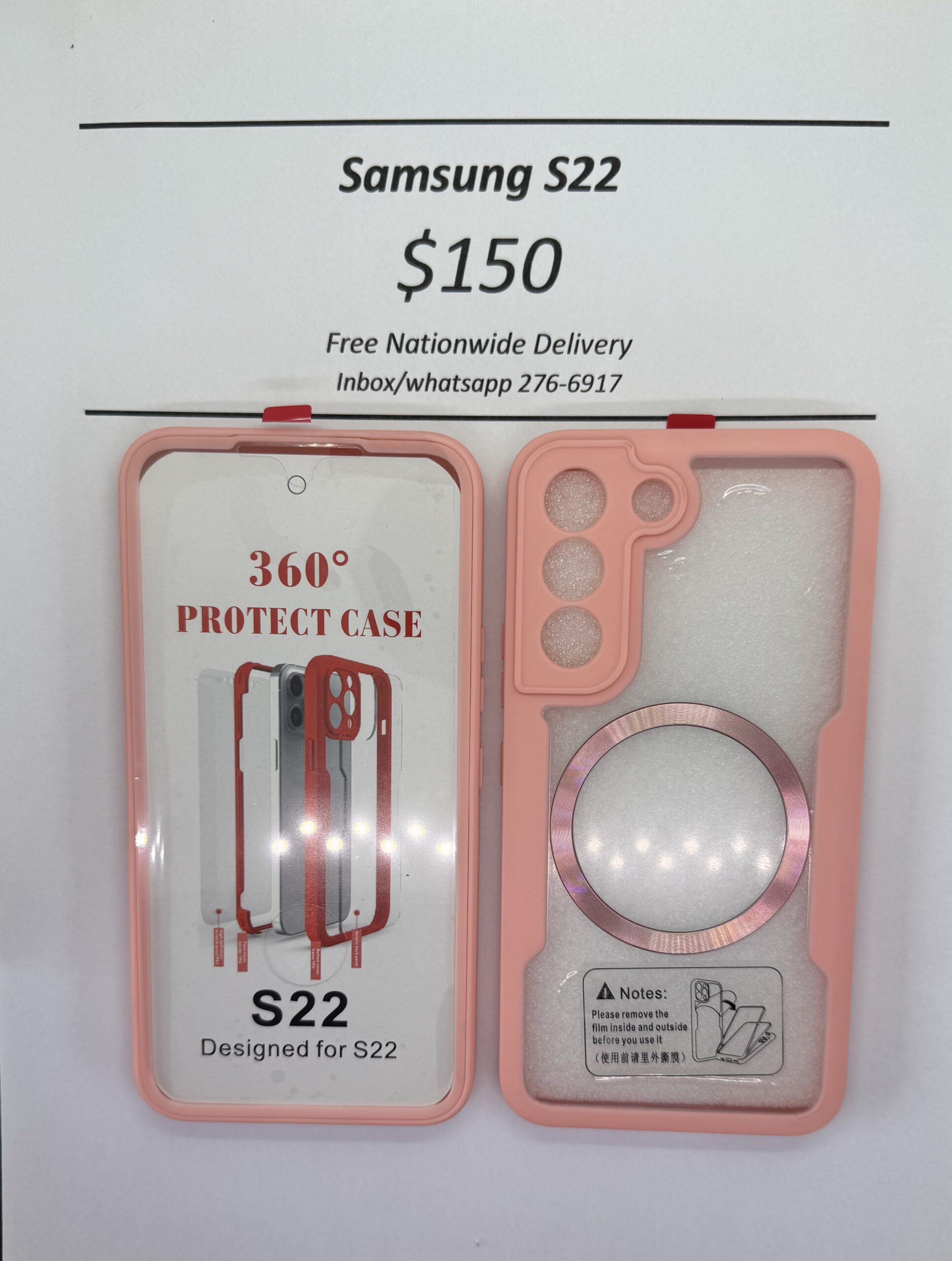 S22 Pink Rugged 360 Mag safe case