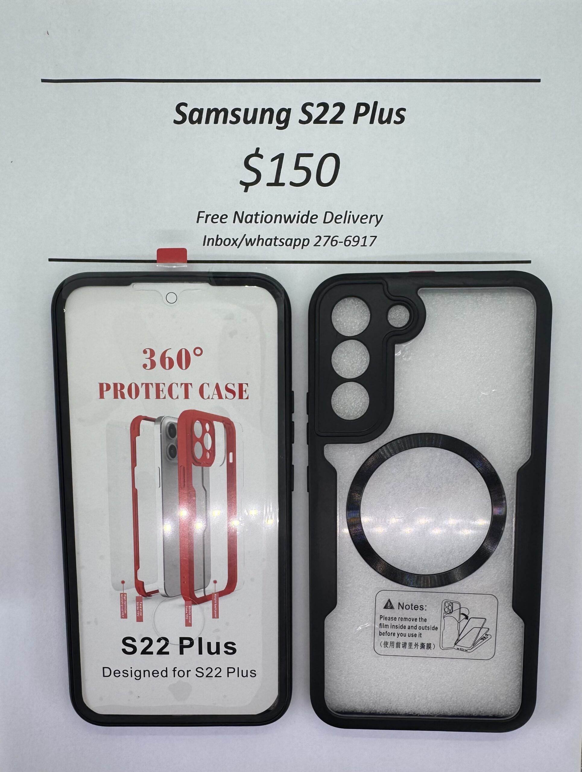 S22 Plus Black Rugged 360 Mag safe case