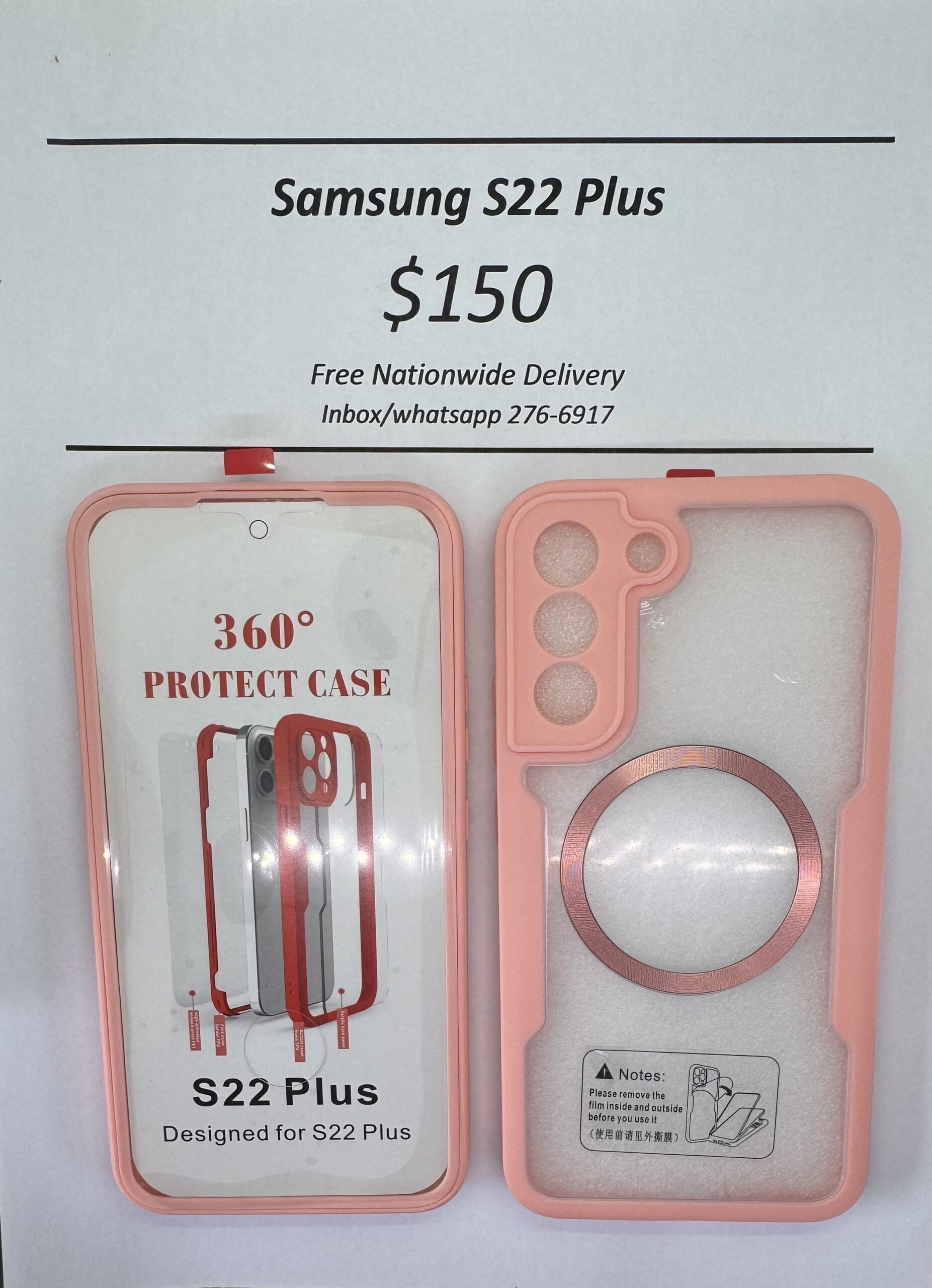 S22 Plus Pink Rugged 360 Mag safe case