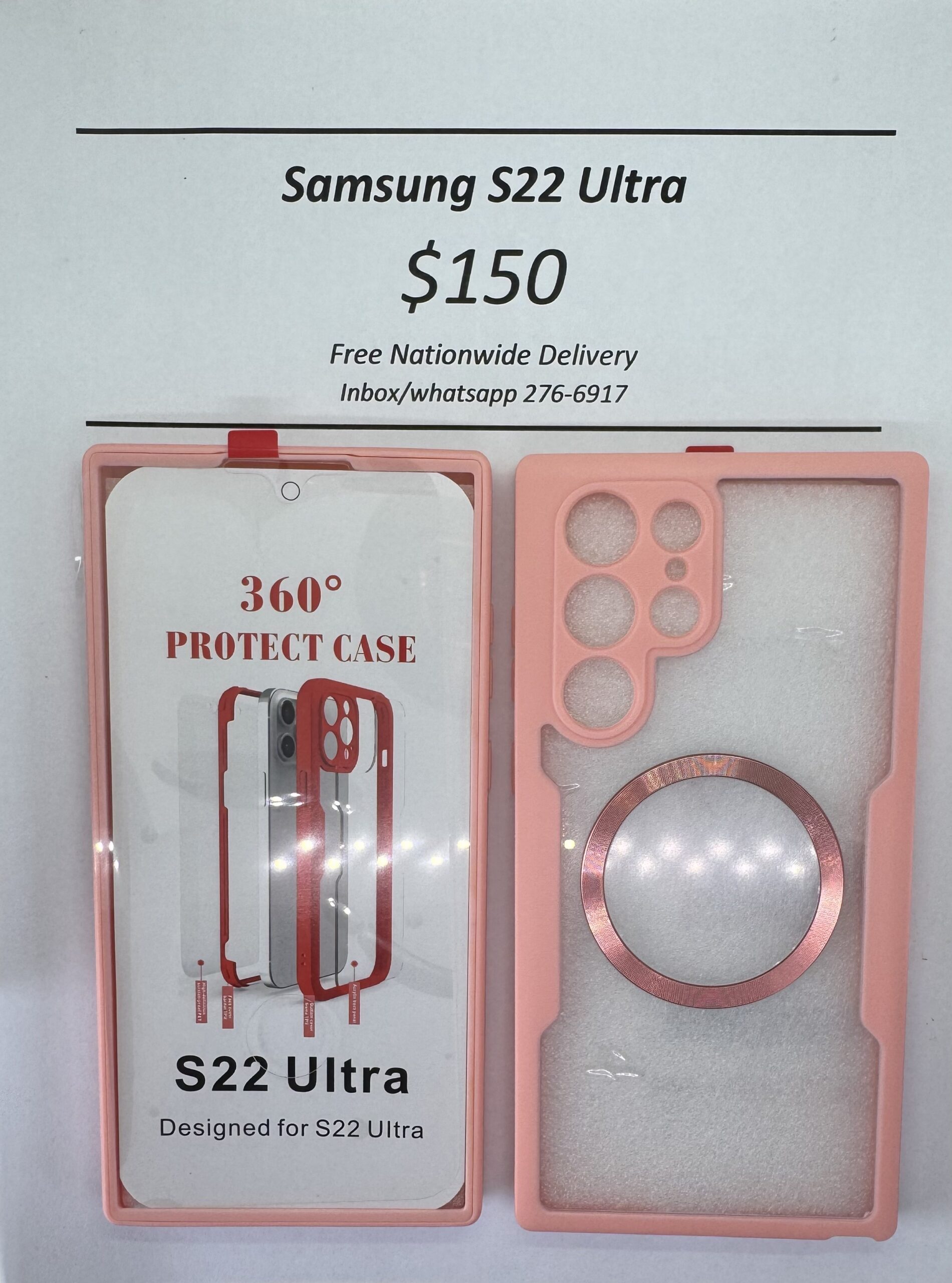 S22 Ultra Pink Rugged 360 Mag safe case