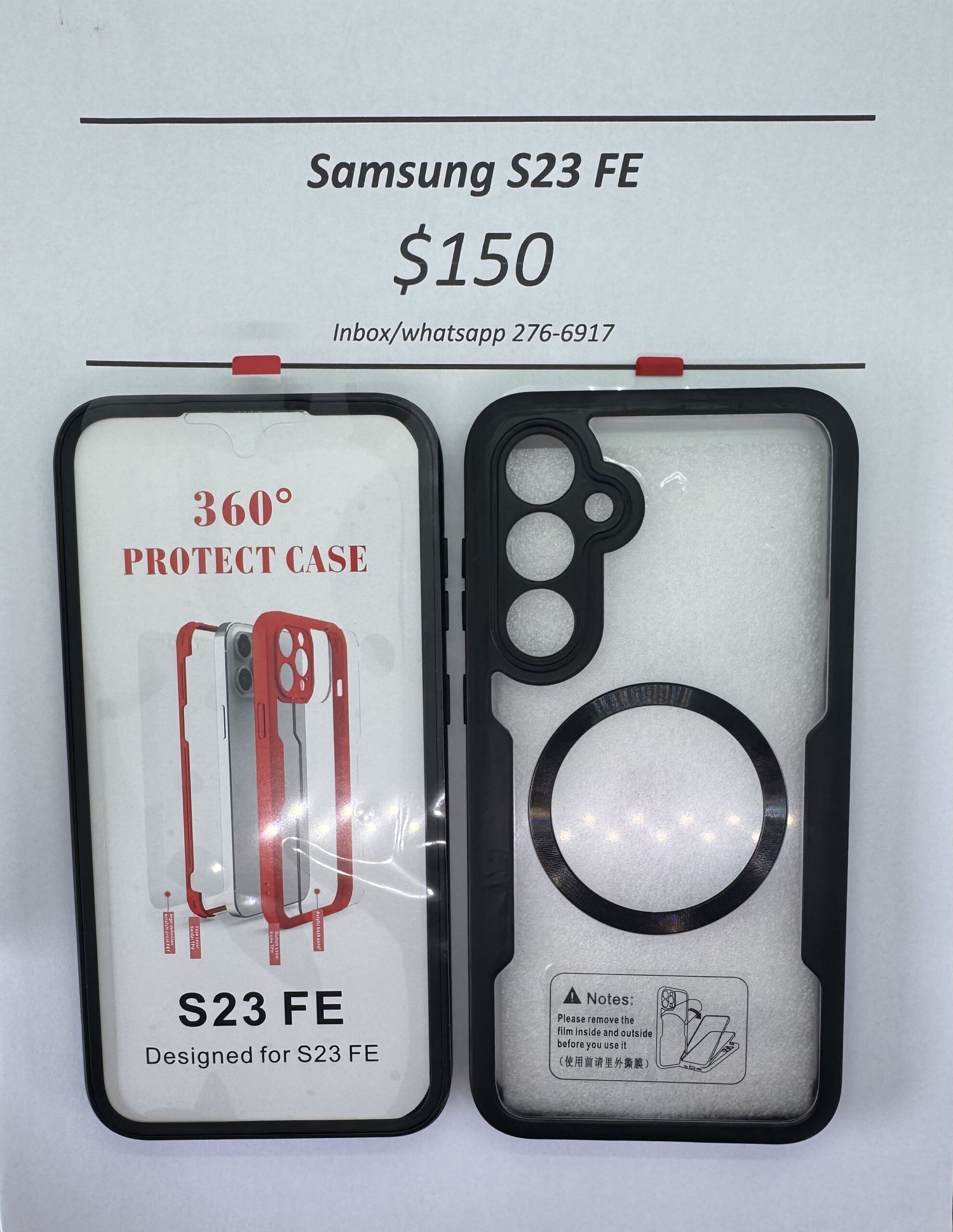 S23 fe Black Rugged 360 Mag safe case