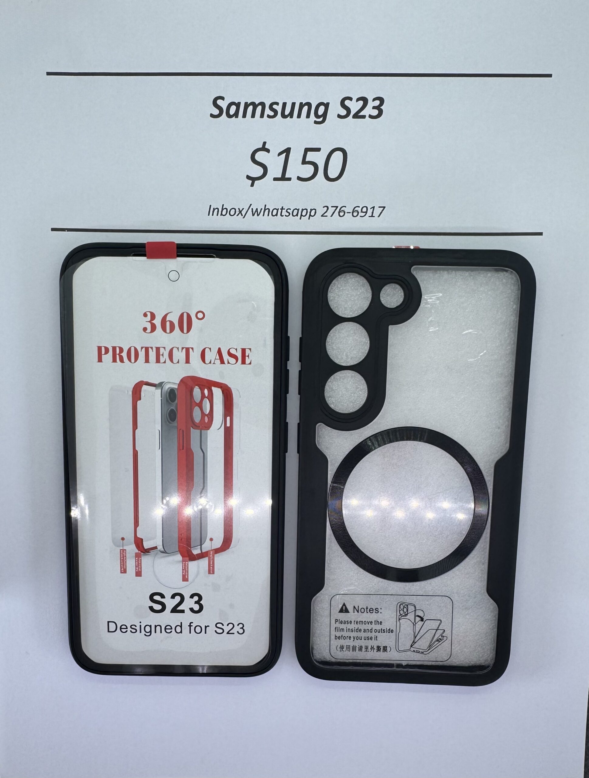 S23 Black Rugged 360 Mag safe case