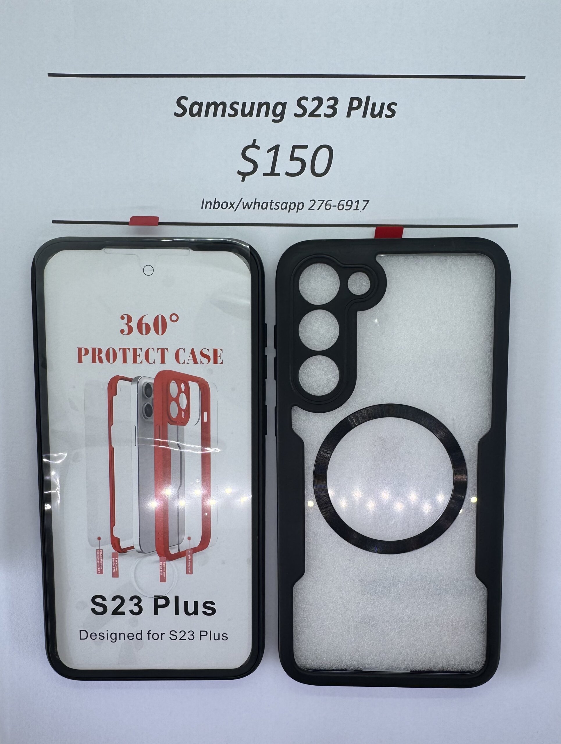 S23 Plus Black Rugged 360 Mag safe case