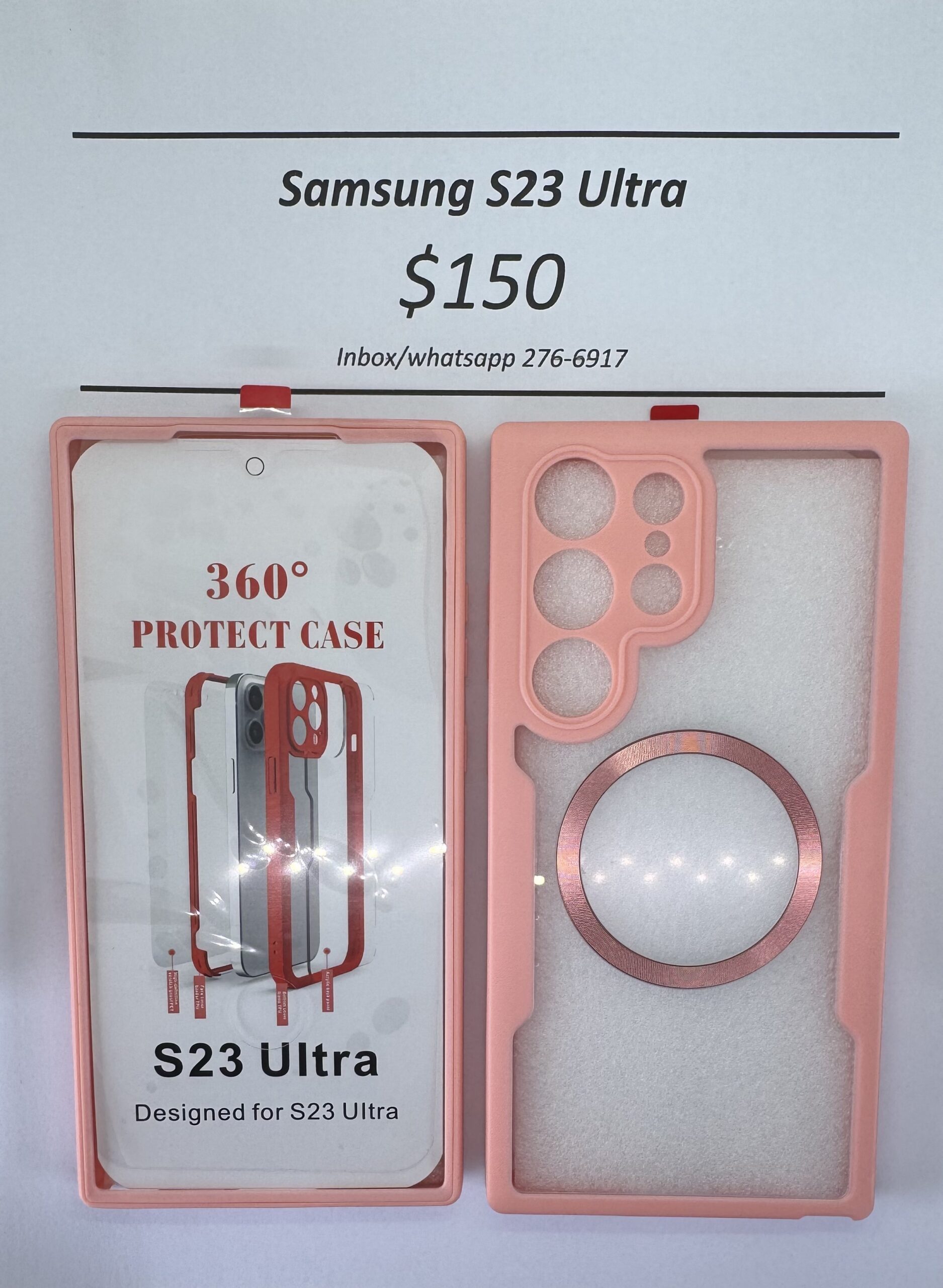 S23 Ultra Black Rugged 360 Mag safe case