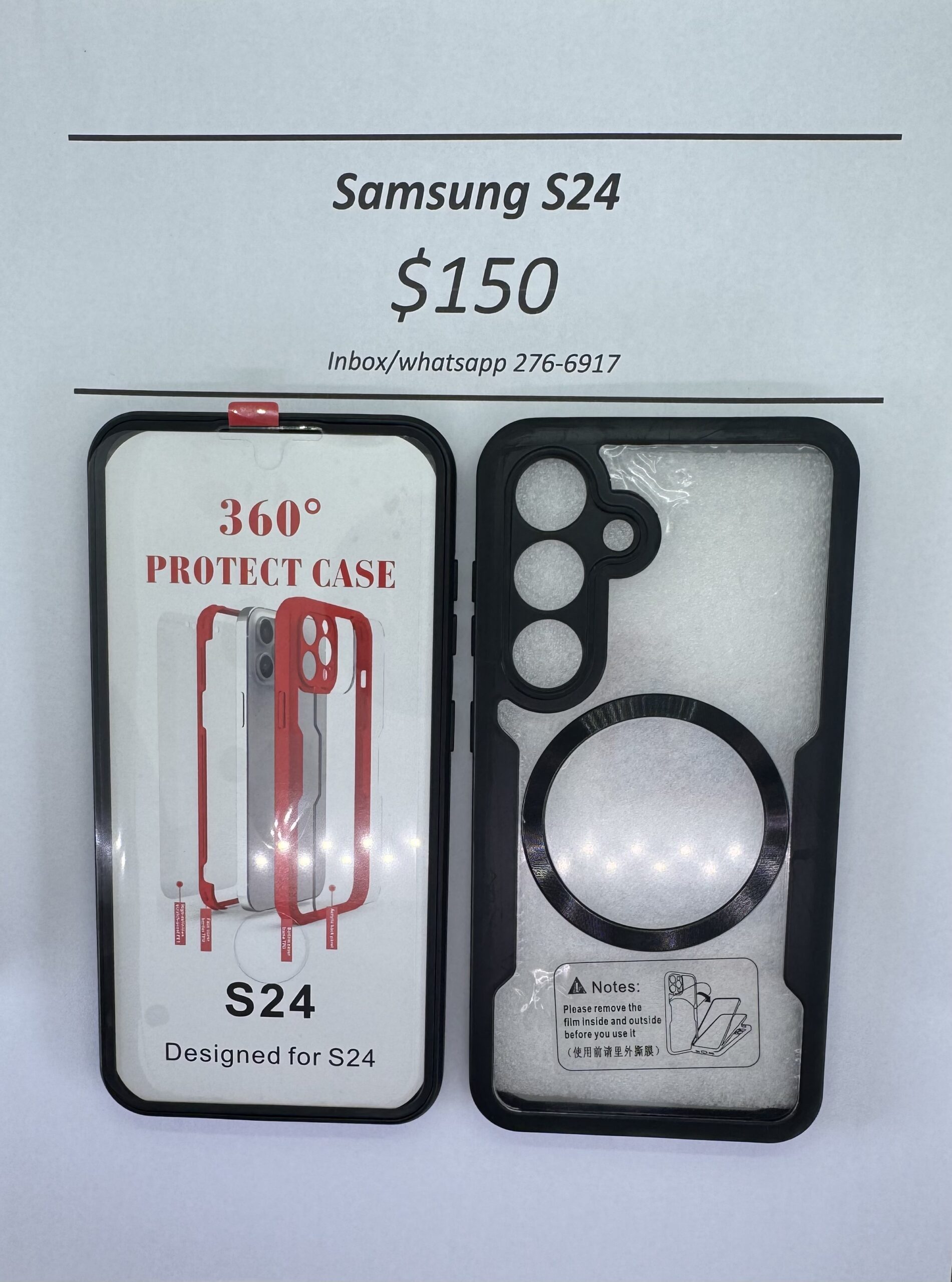 S24 Black Rugged 360 Mag safe case