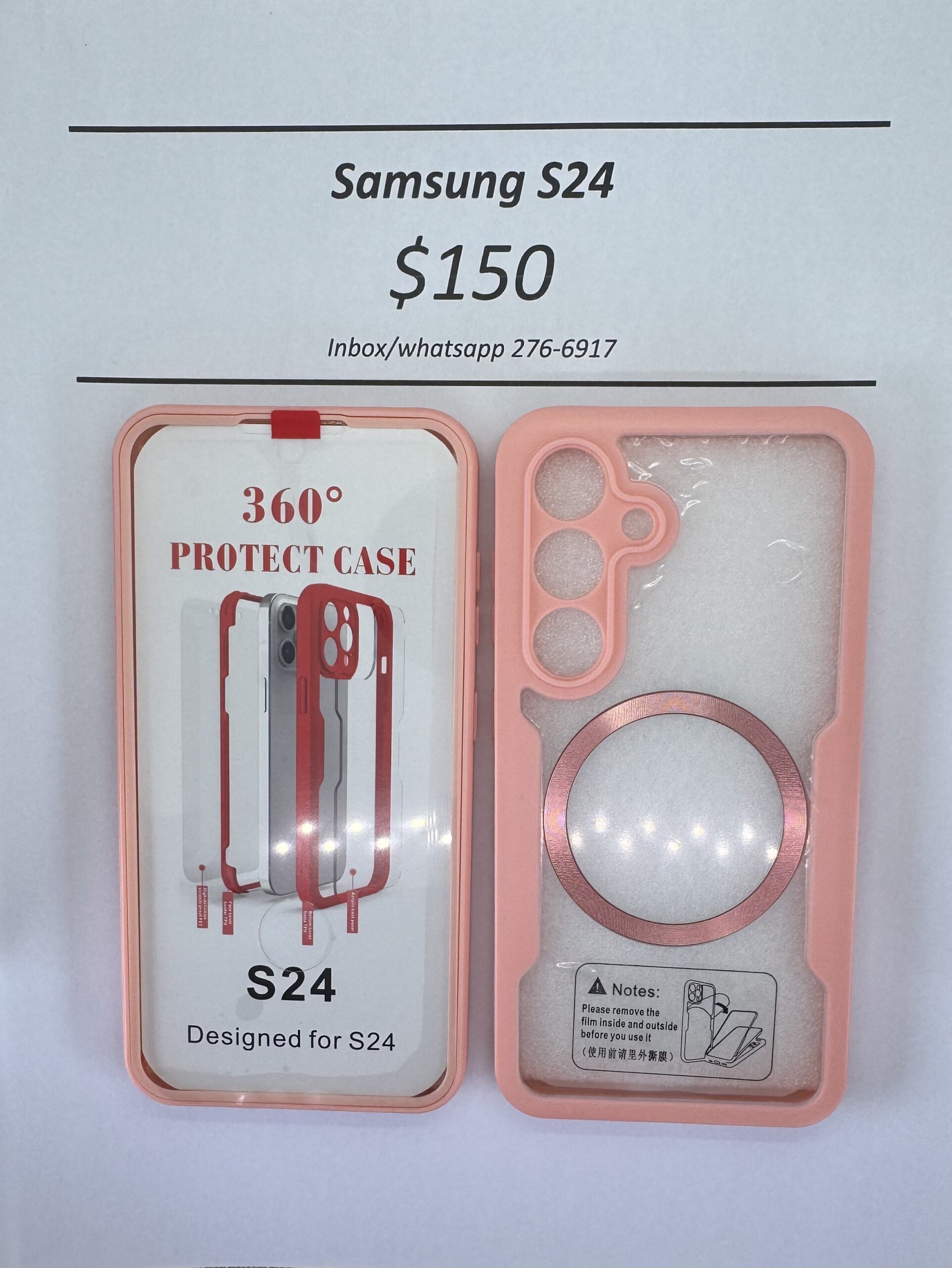 S24 Pink Rugged 360 Mag safe case