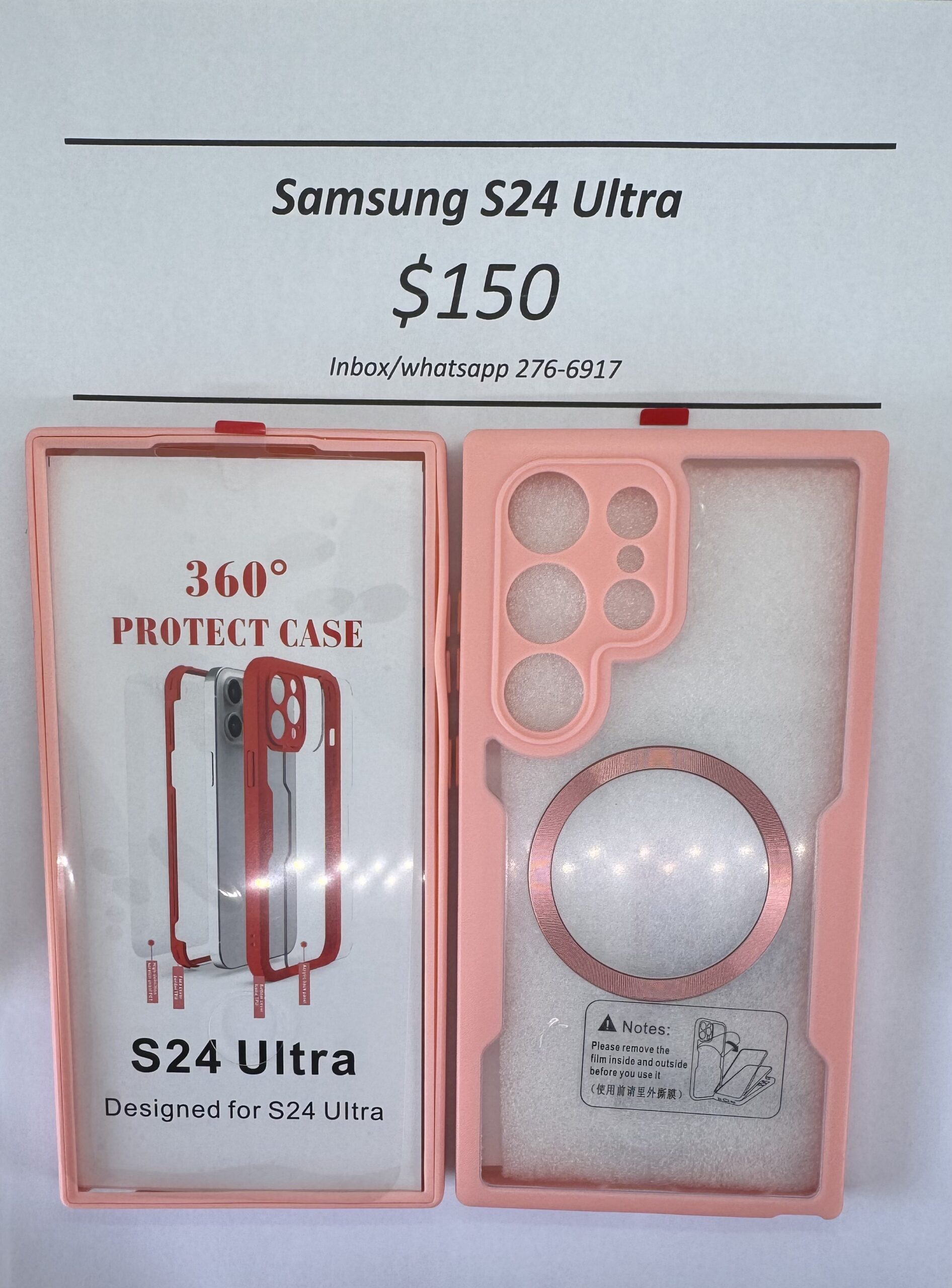 S24 Ultra Pink Rugged 360 Mag safe case