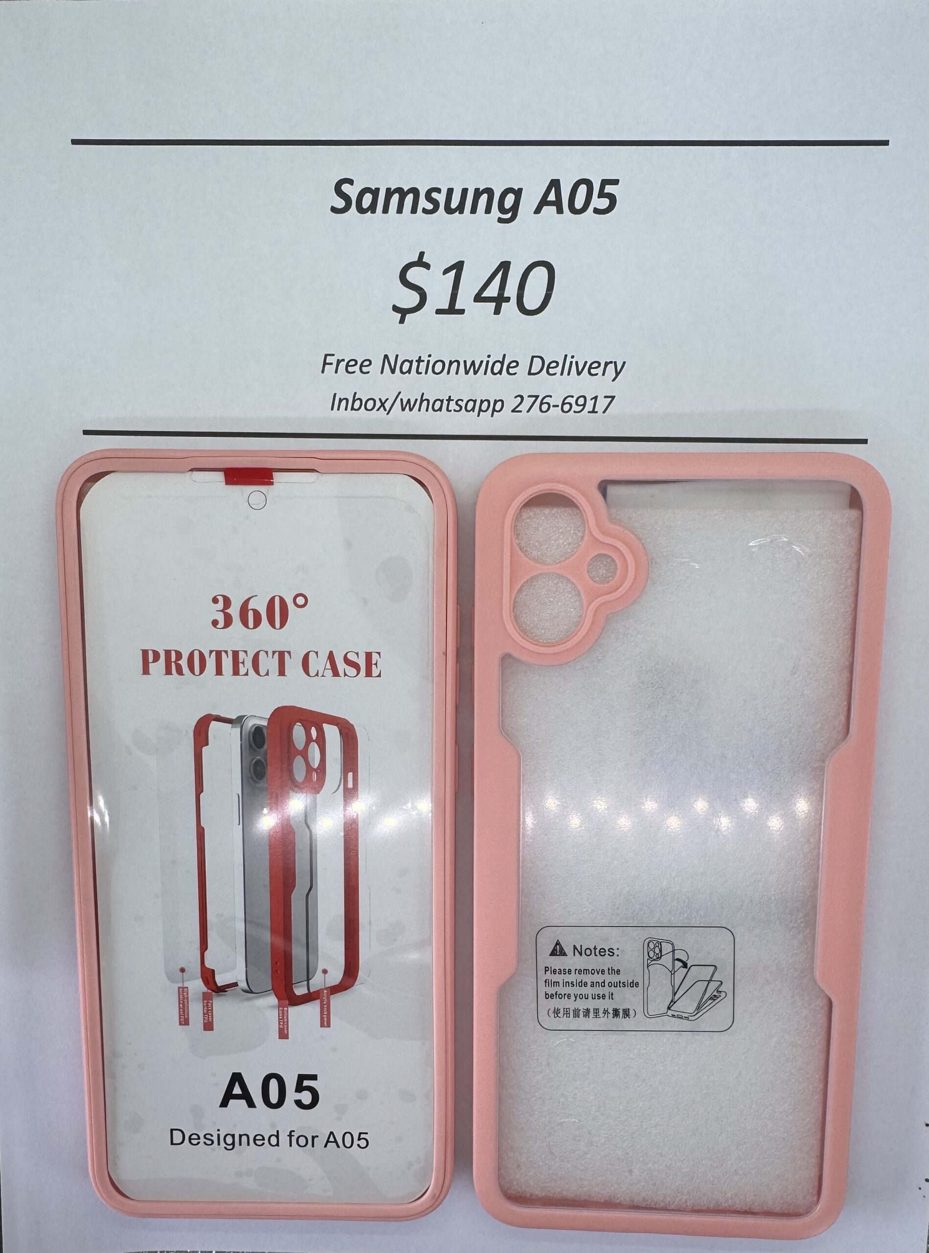 A05 Pink Rugged 360 case