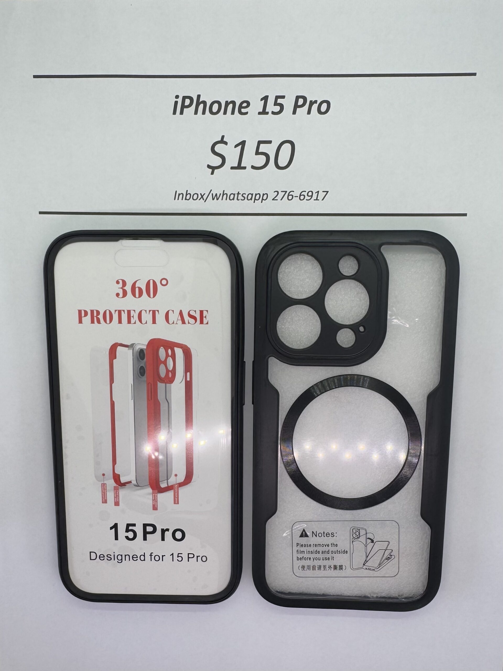 iPhone 15 Pro Black Rugged 360 Mag safe case