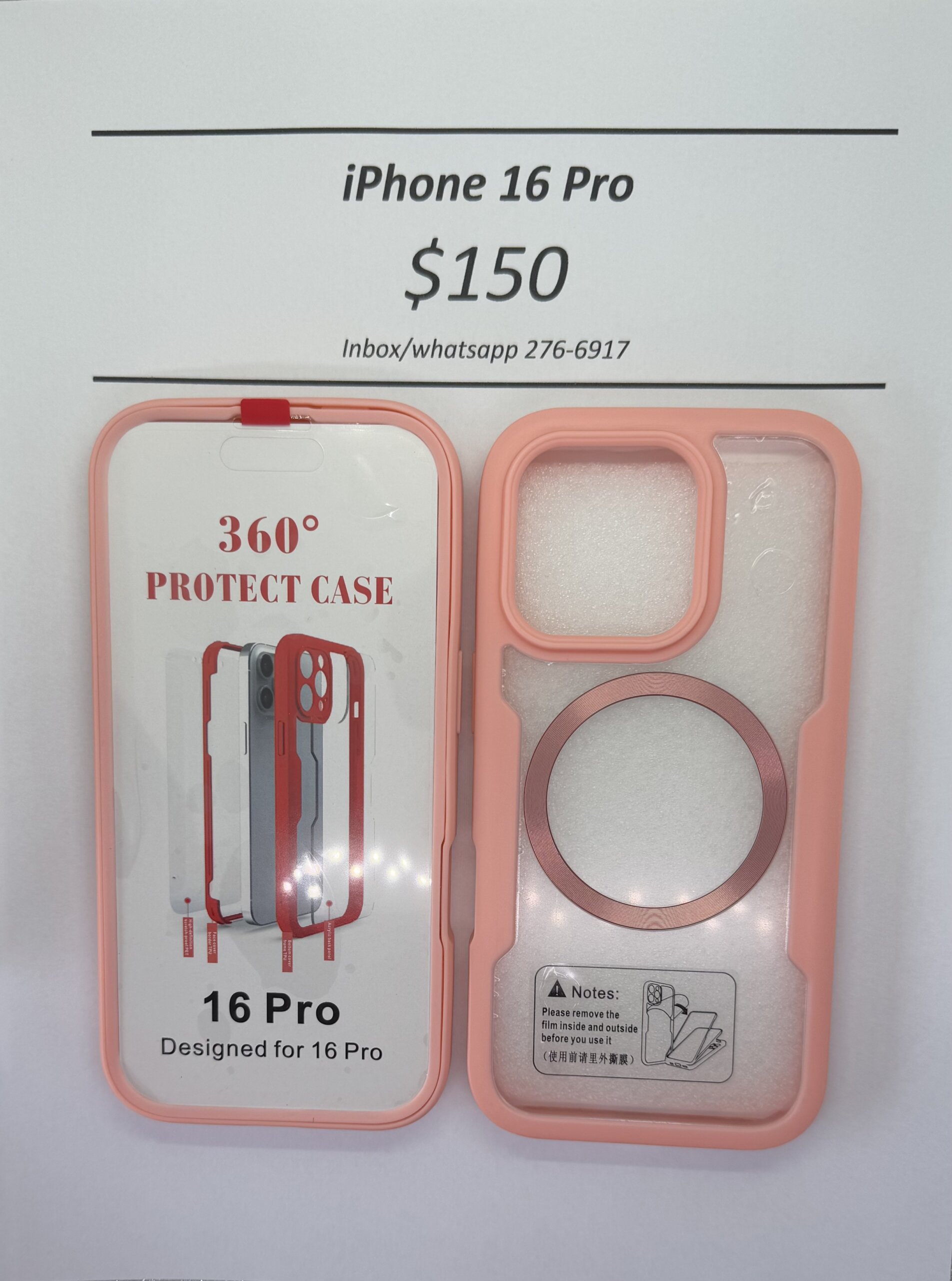 iPhone 16 Pro Pink Rugged 360 Mag safe case