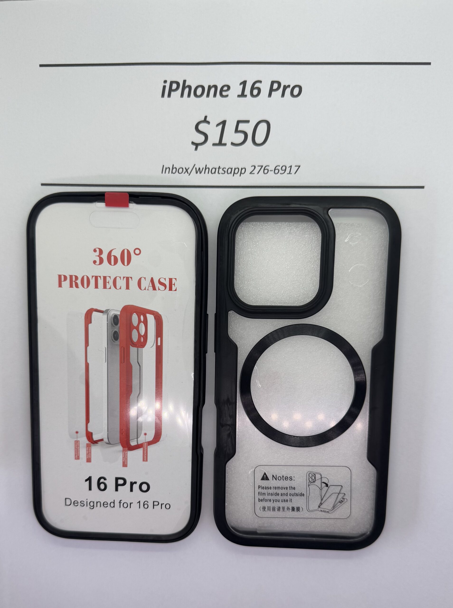 iPhone 16 Pro Black Rugged 360 Mag safe case