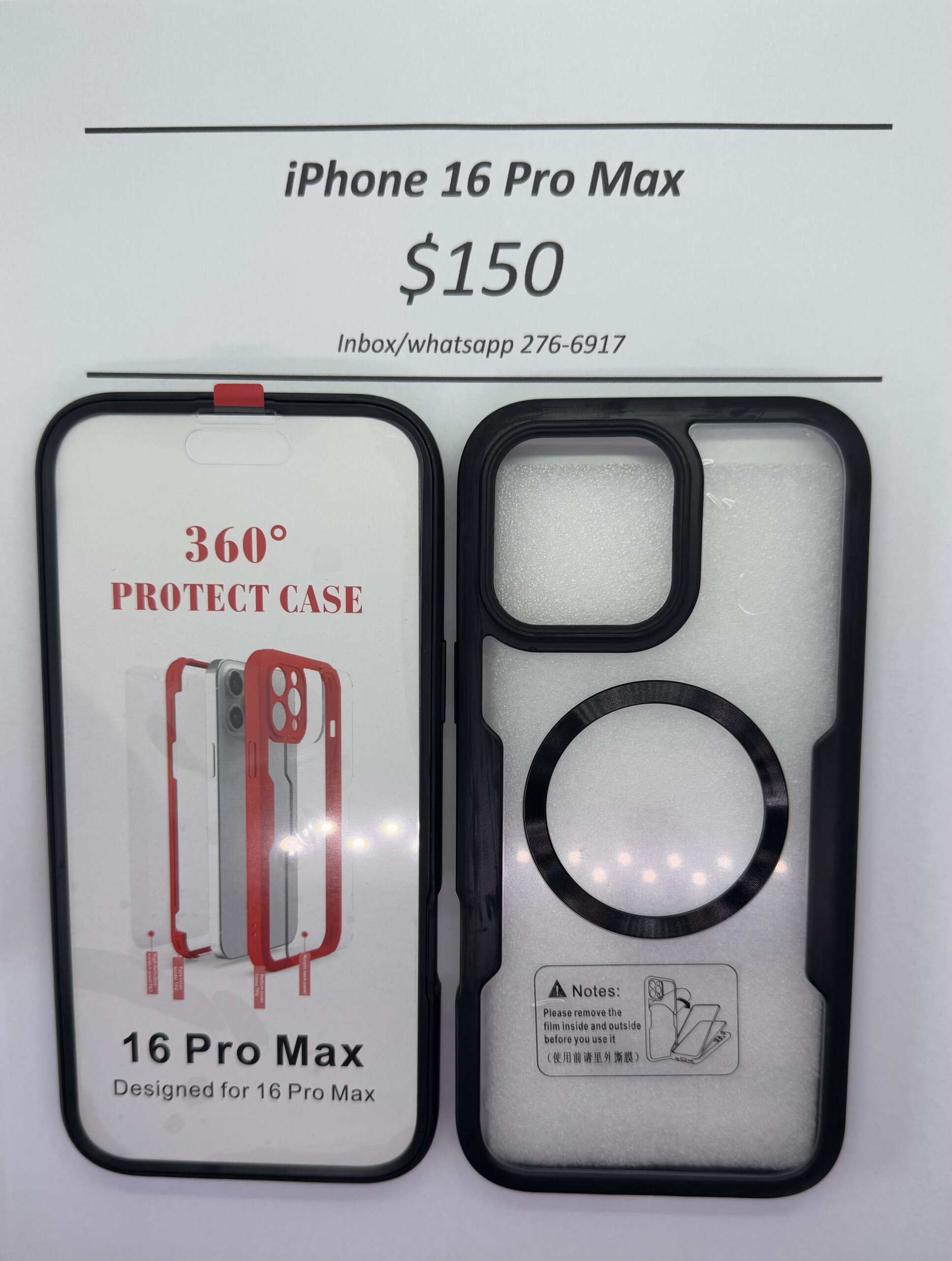iPhone 16 Pro Max Black Rugged 360 Mag safe case