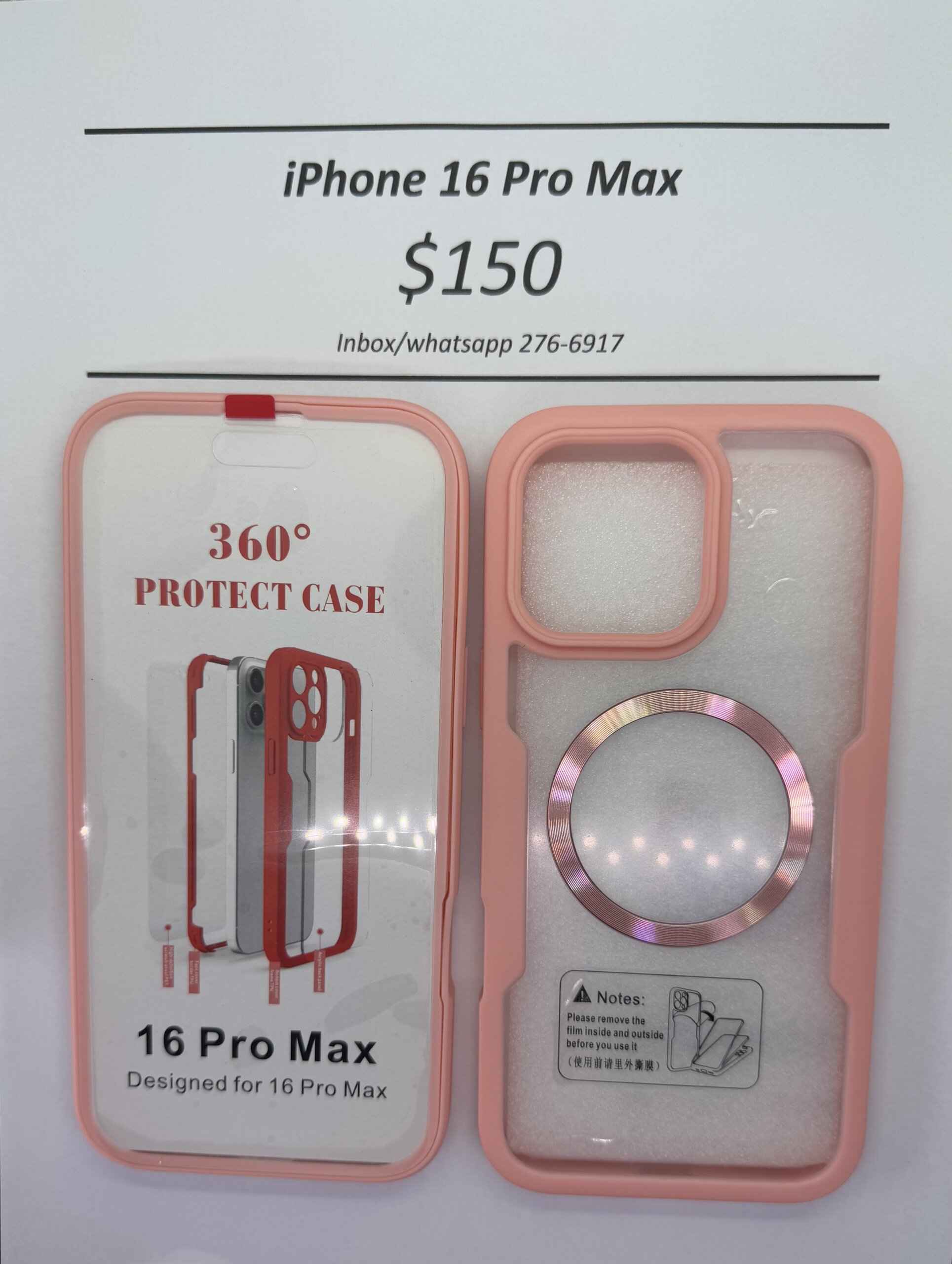 iPhone 16 Pro Max Pink Rugged 360 Mag safe case