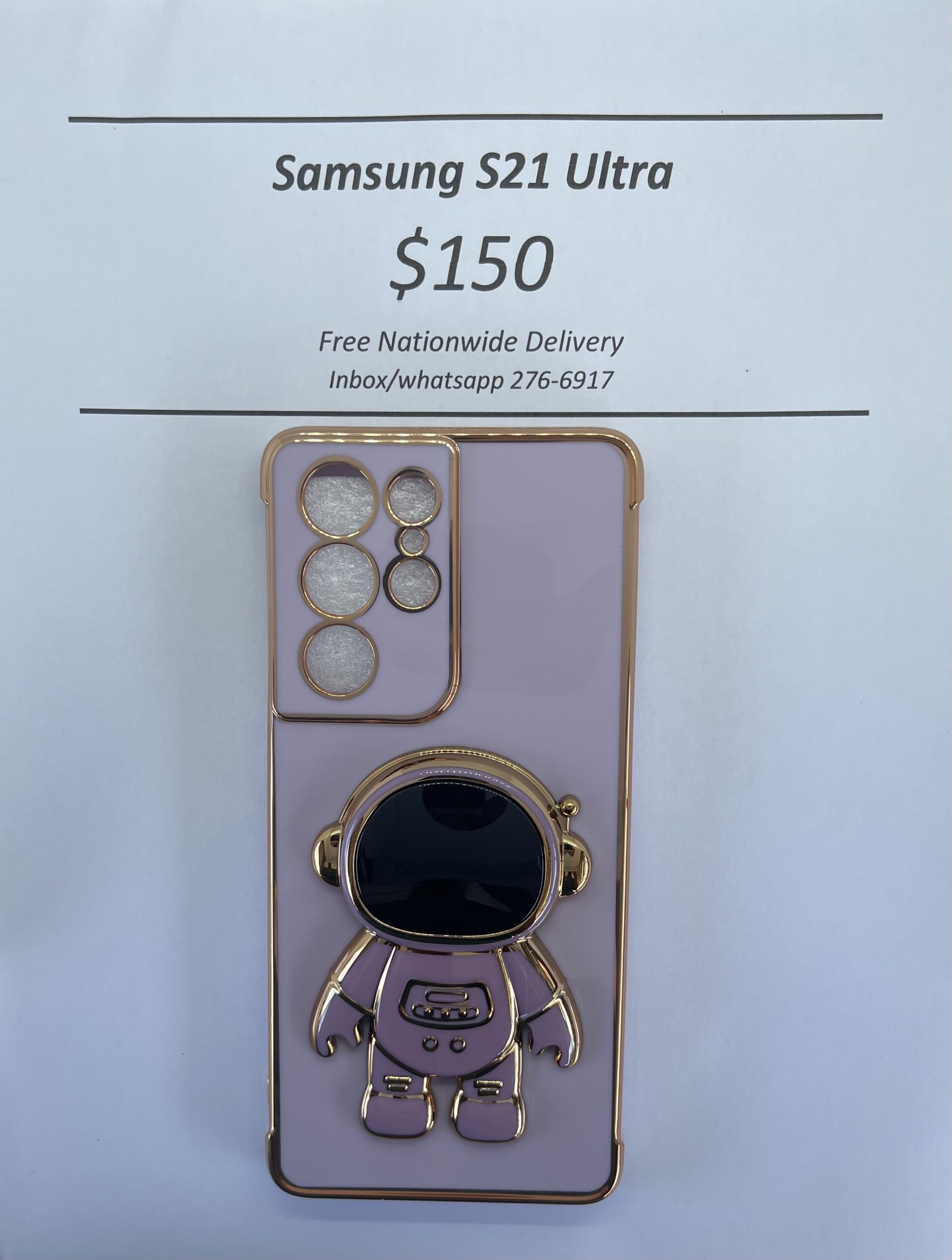 S21 Ultra Purple 3D Astronaut Phone case