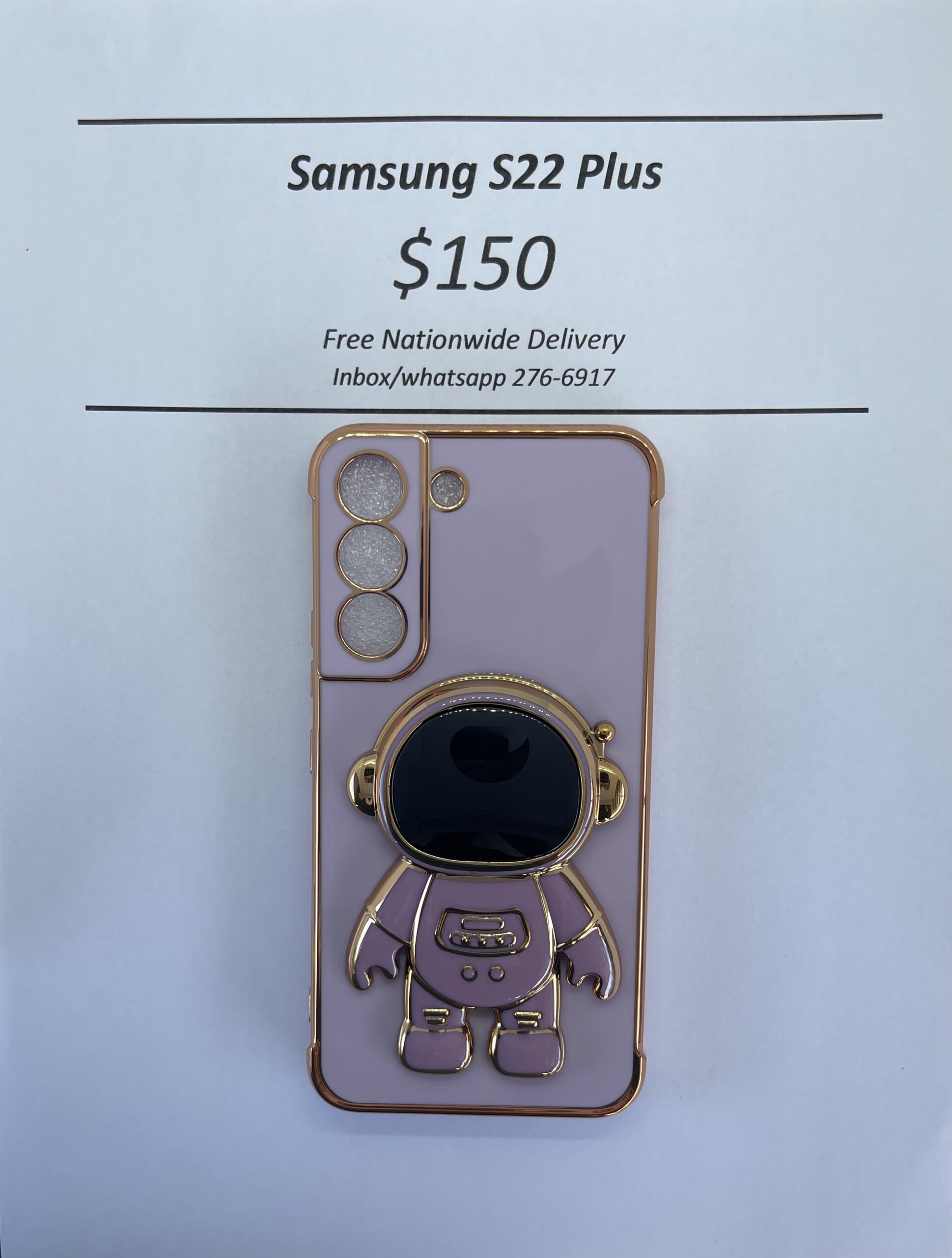 S22 Plus Purple 3D Astronaut Phone case
