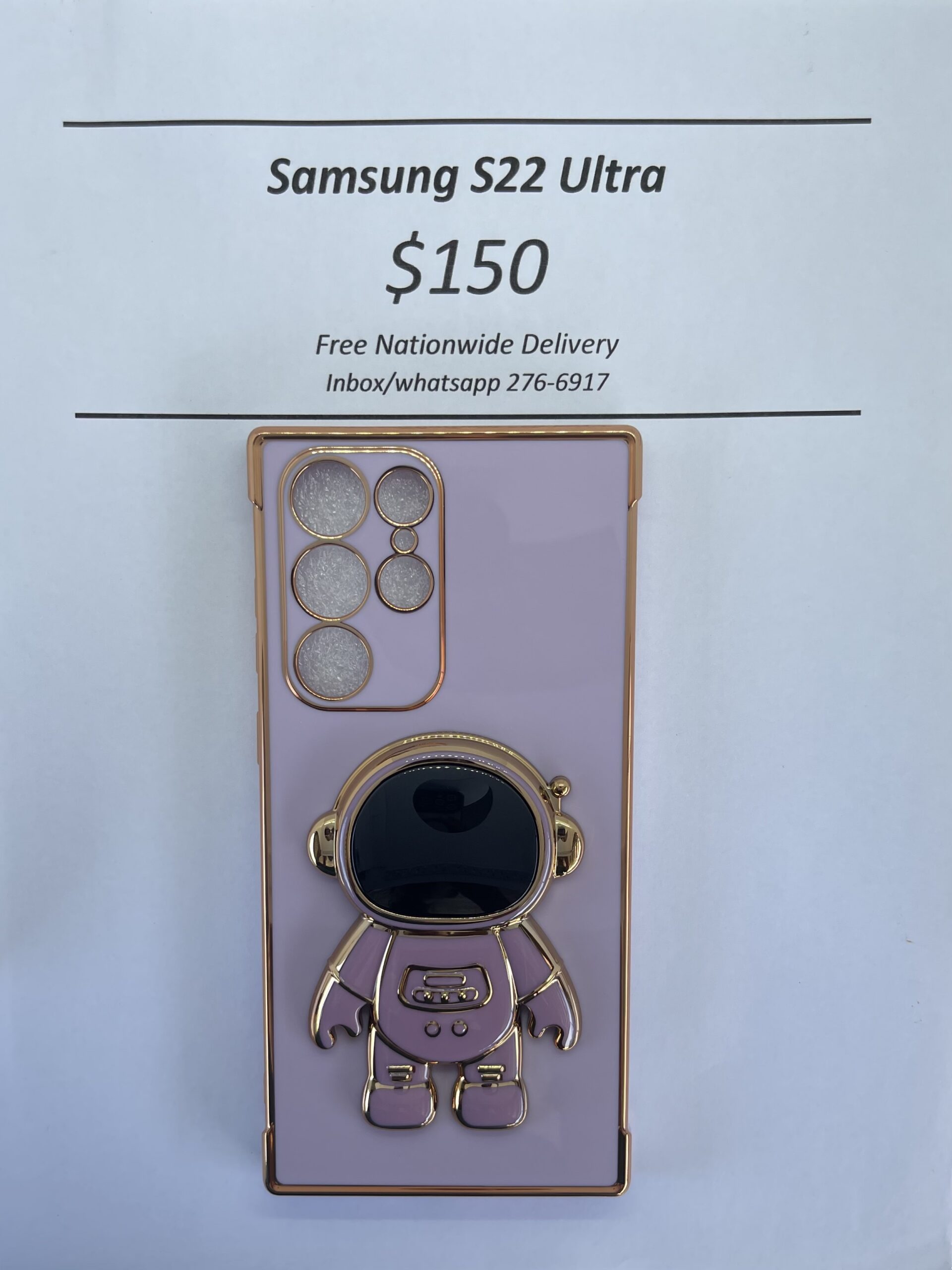 S22 Ultra Purple 3D Astronaut Phone case