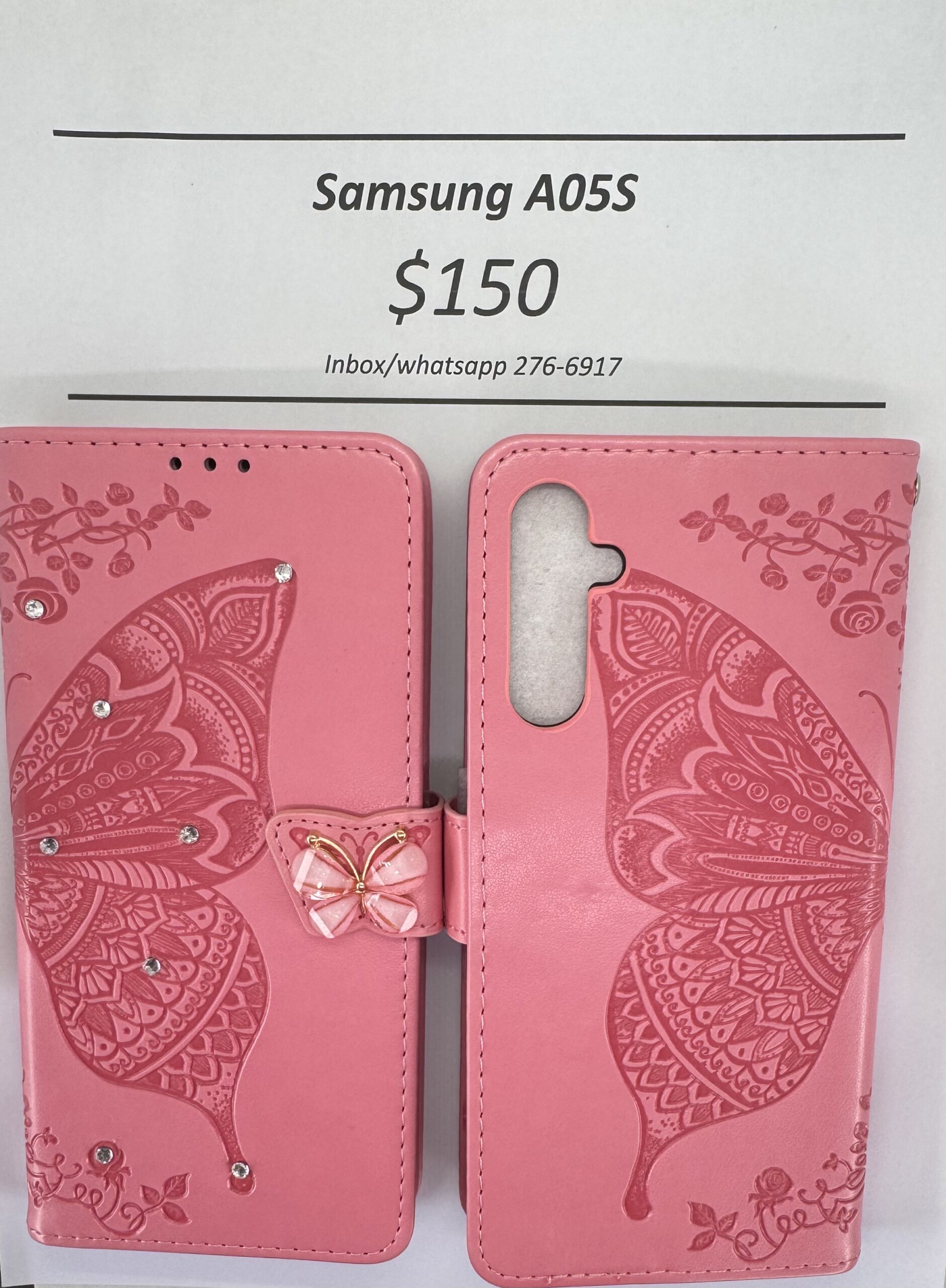 A05S Pink Butterfly Wallet
