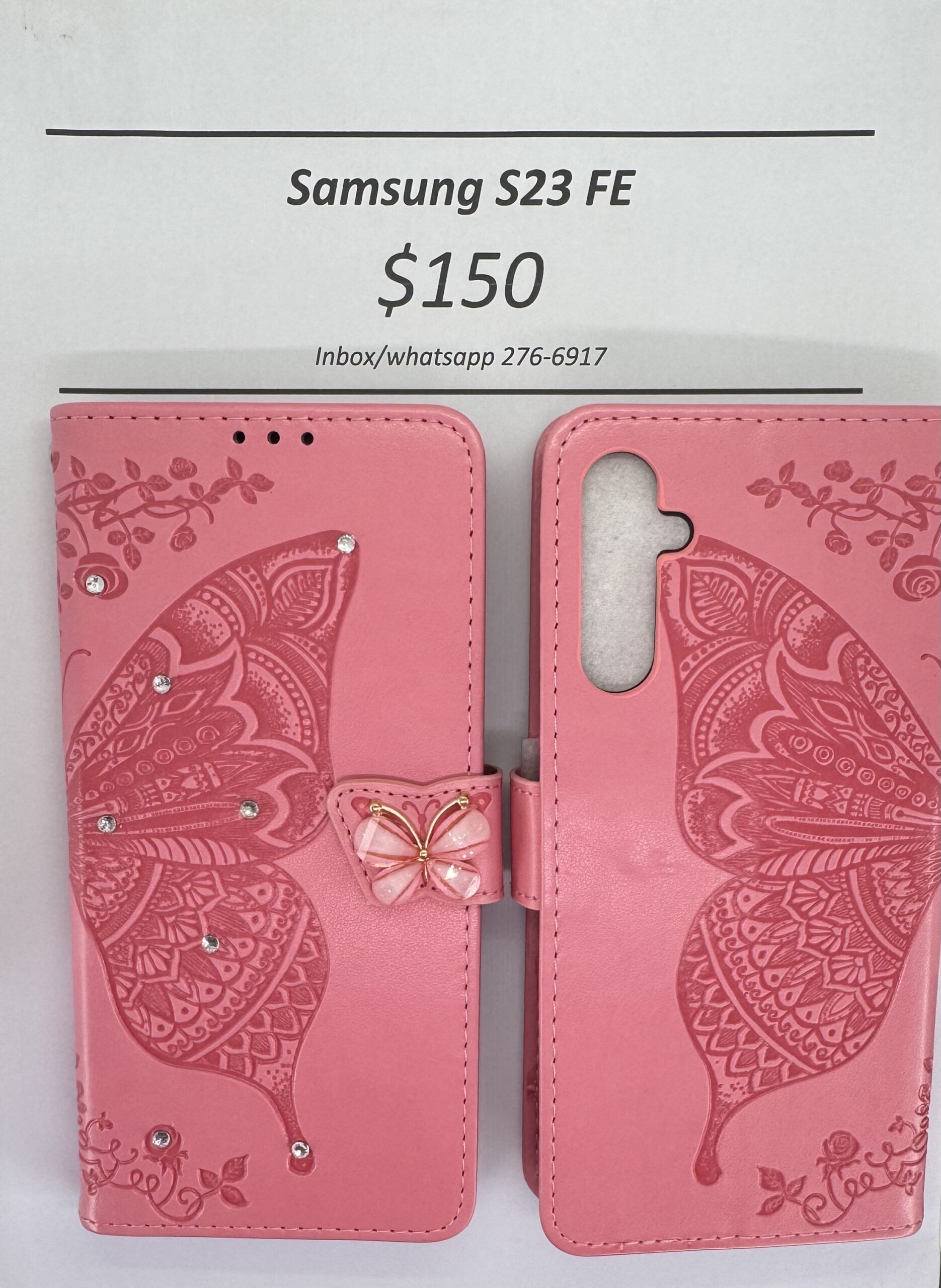 S23 FE Pink Butterfly Wallet