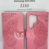 S24 Ultra Pink Butterfly Wallet