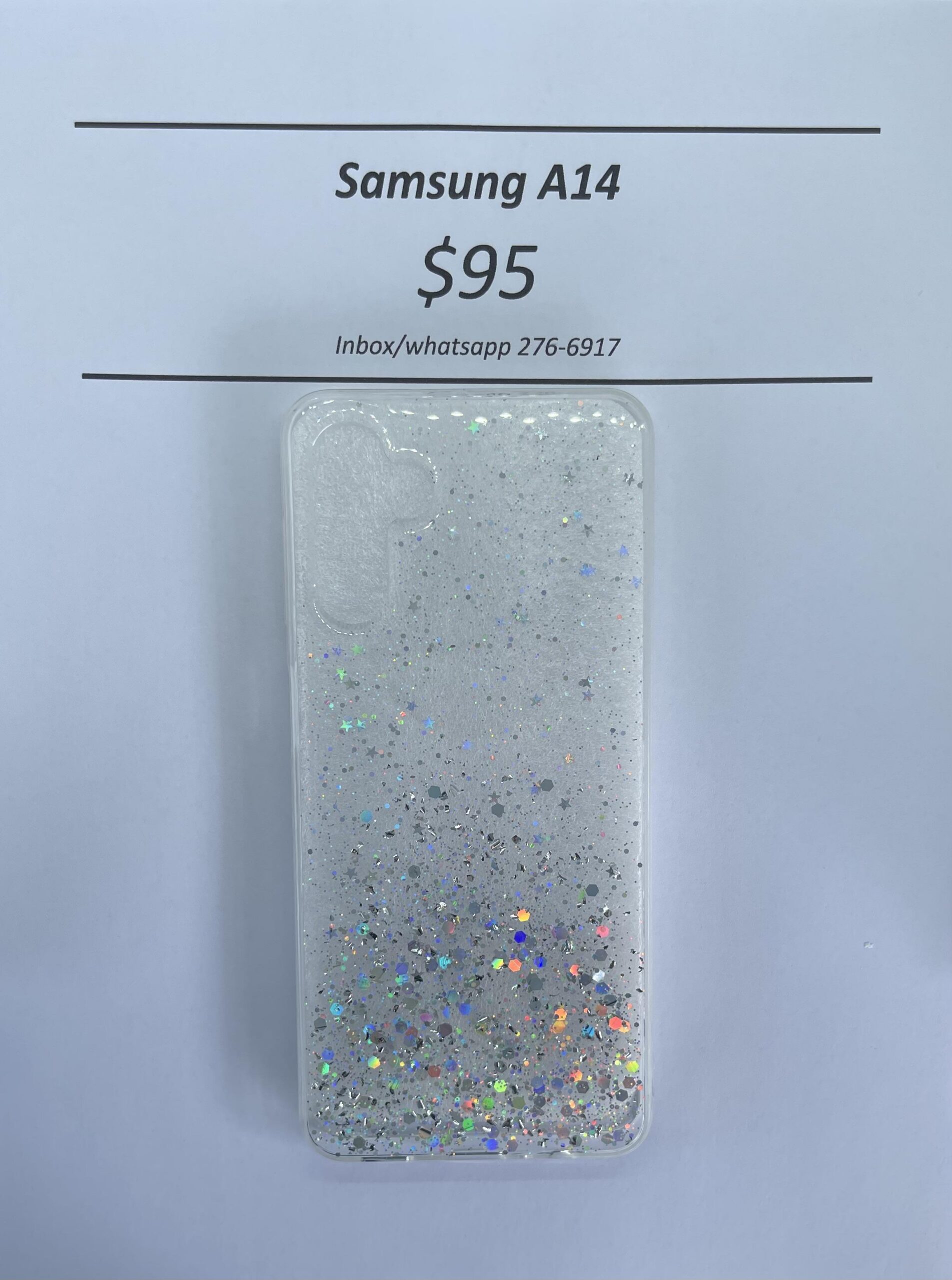 A14 Clear Glitter silicone