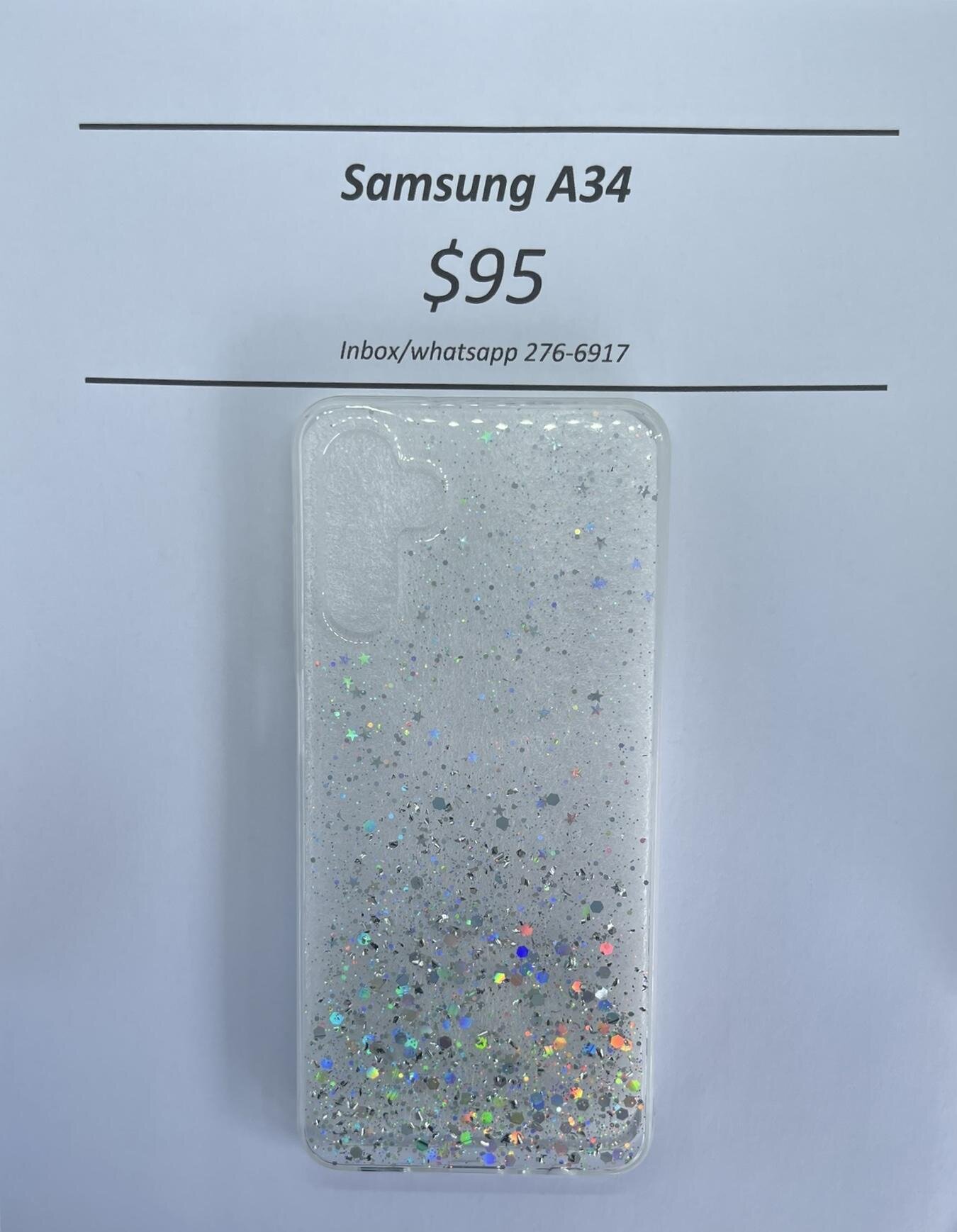 A34 Clear Glitter silicone