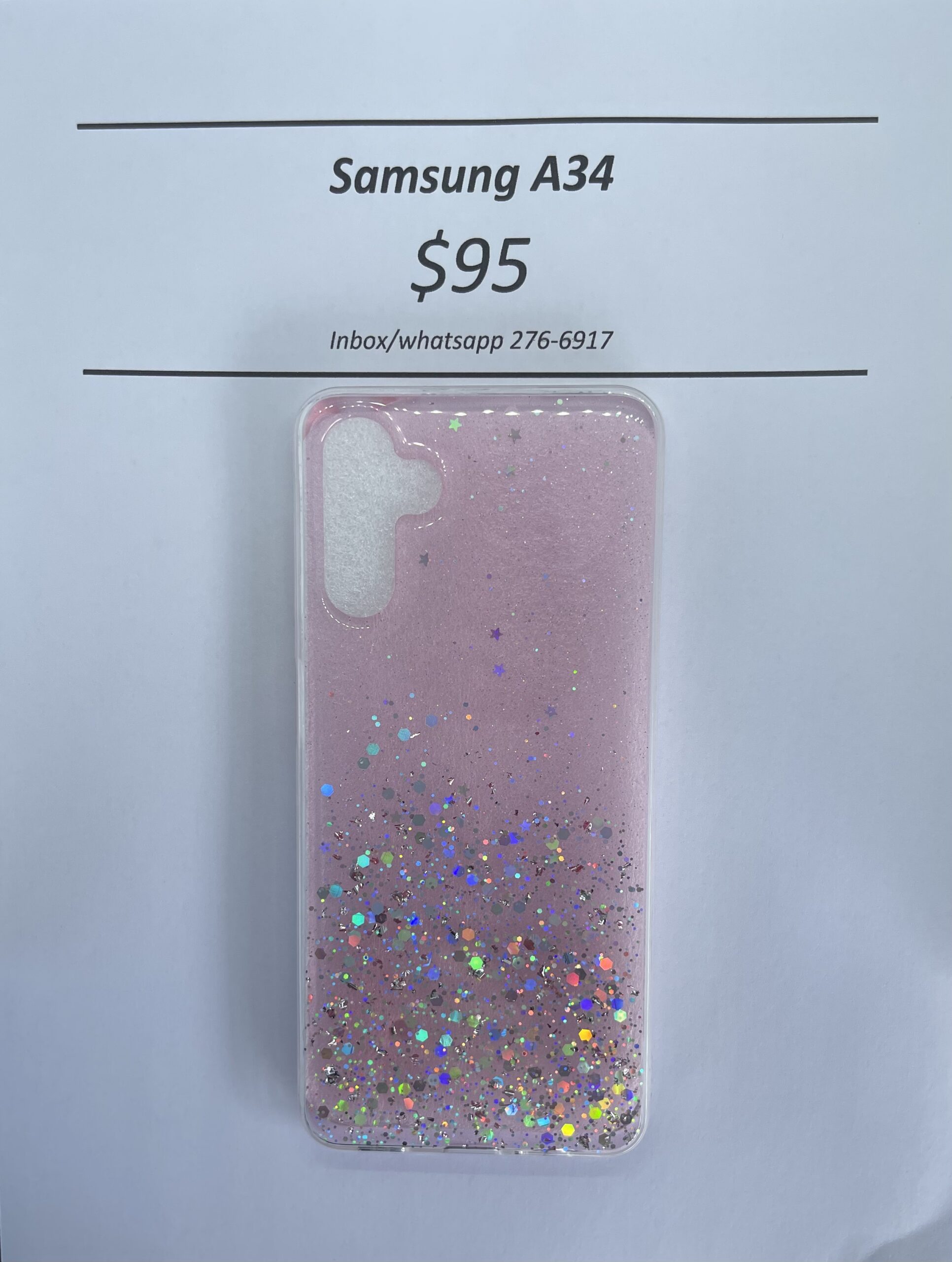 A34 Pink Glitter silicone