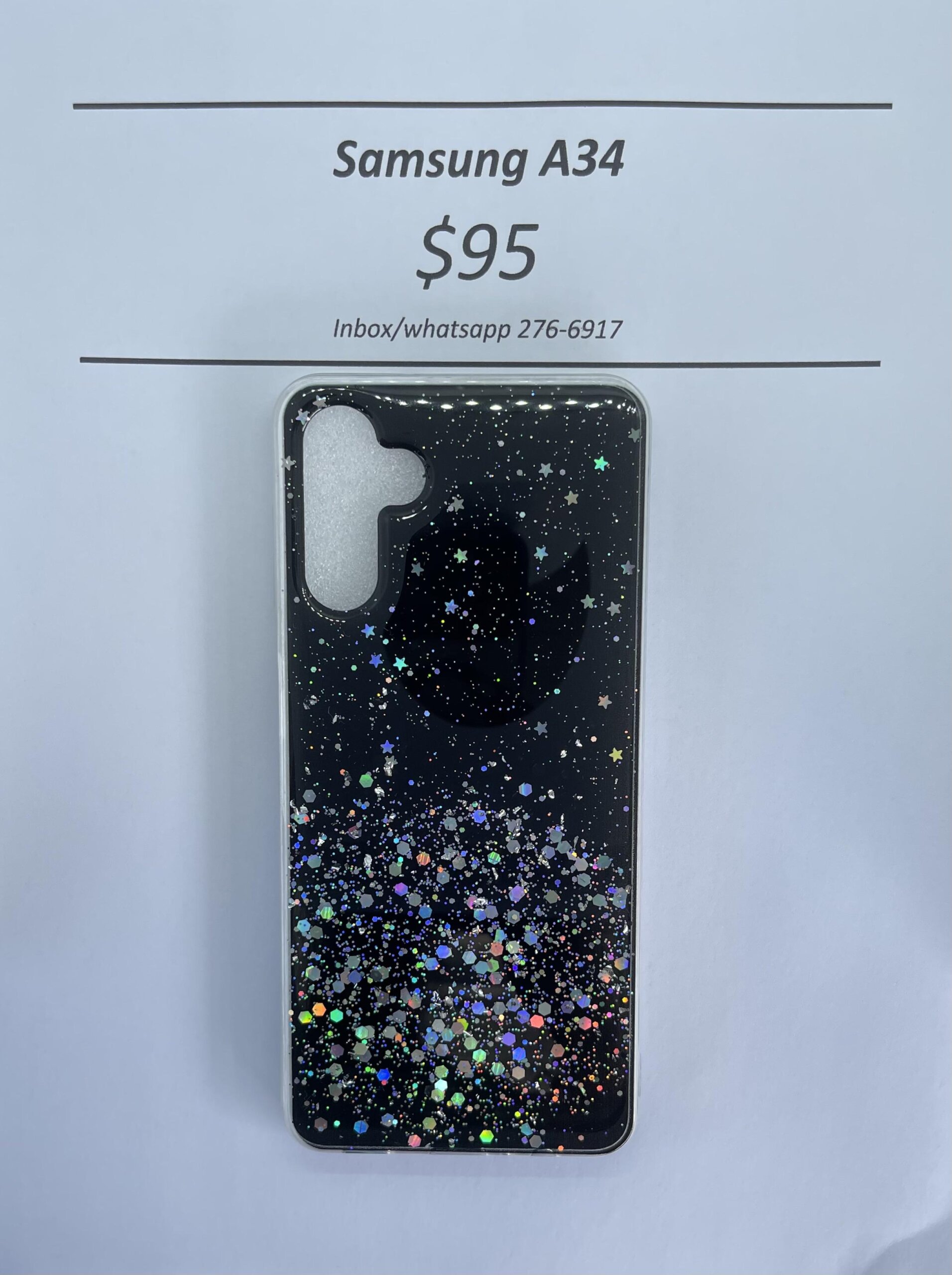 A34 Black Glitter silicone