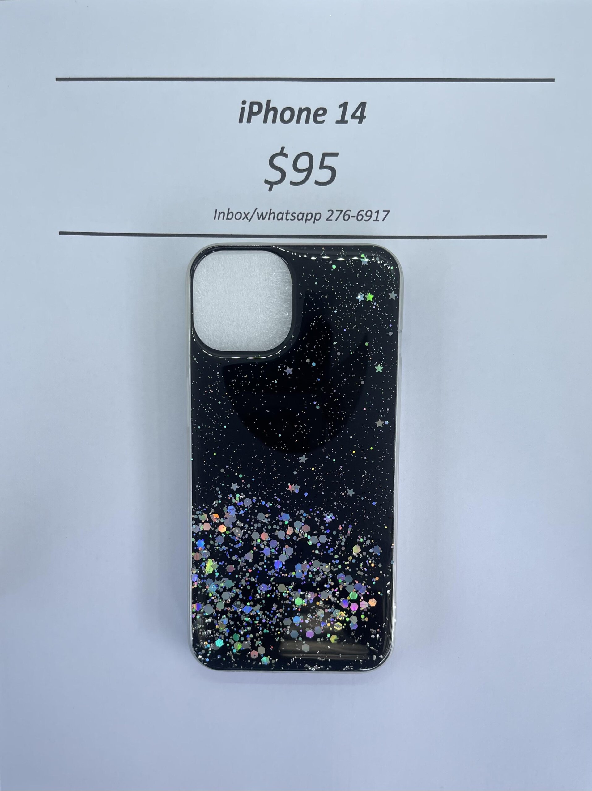 iPhone 14 Black Glitter silicone