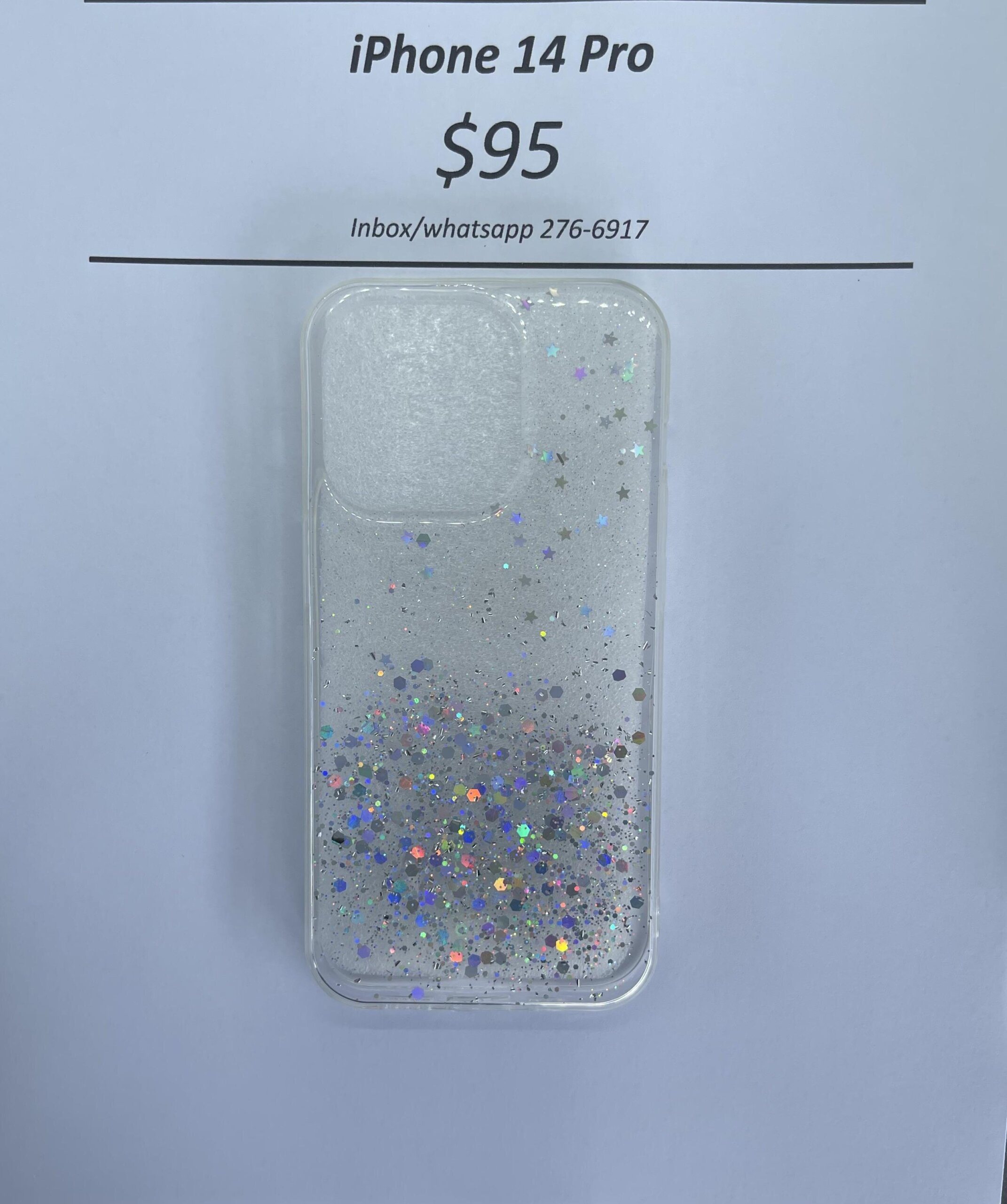 iPhone 14 Pro Clear Glitter silicone