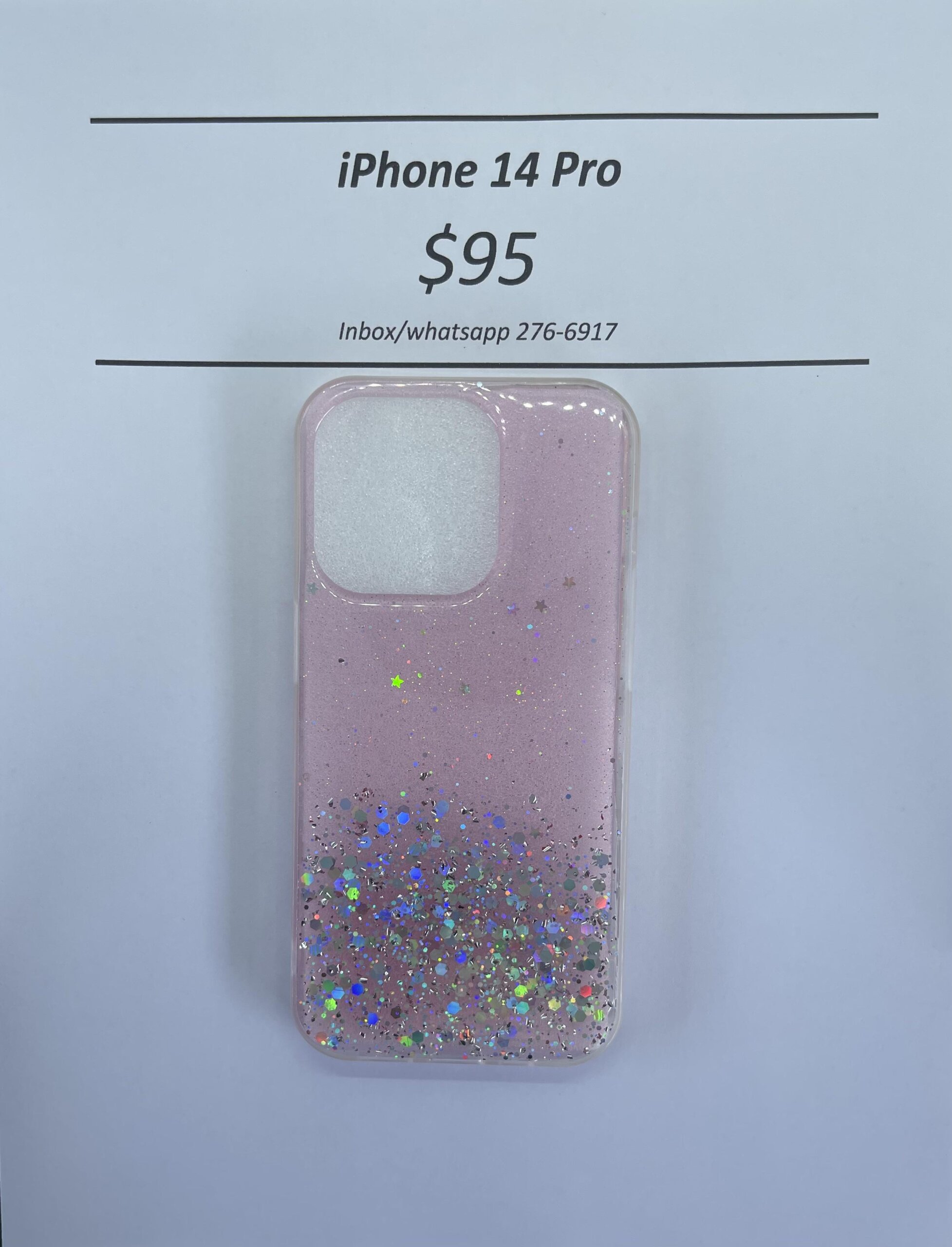 iPhone 14 Pro Pink Glitter silicone