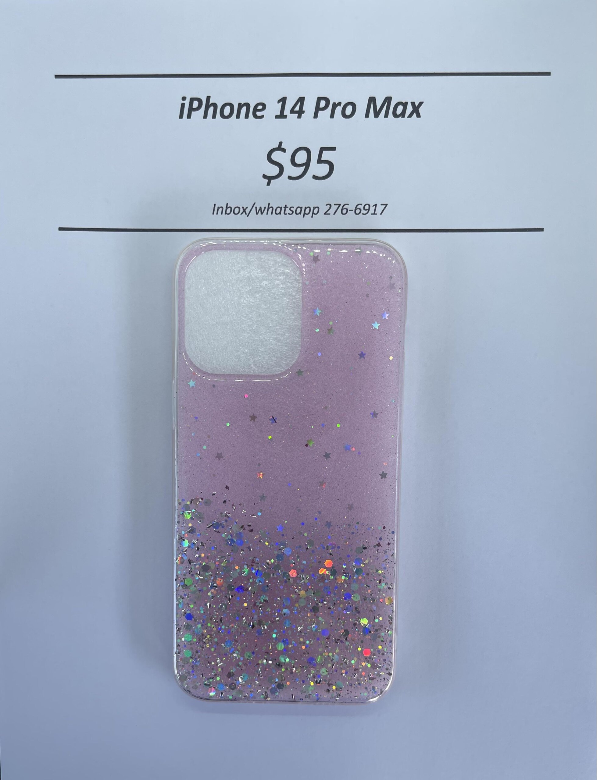 iPhone 14 Pro Max Pink Glitter silicone