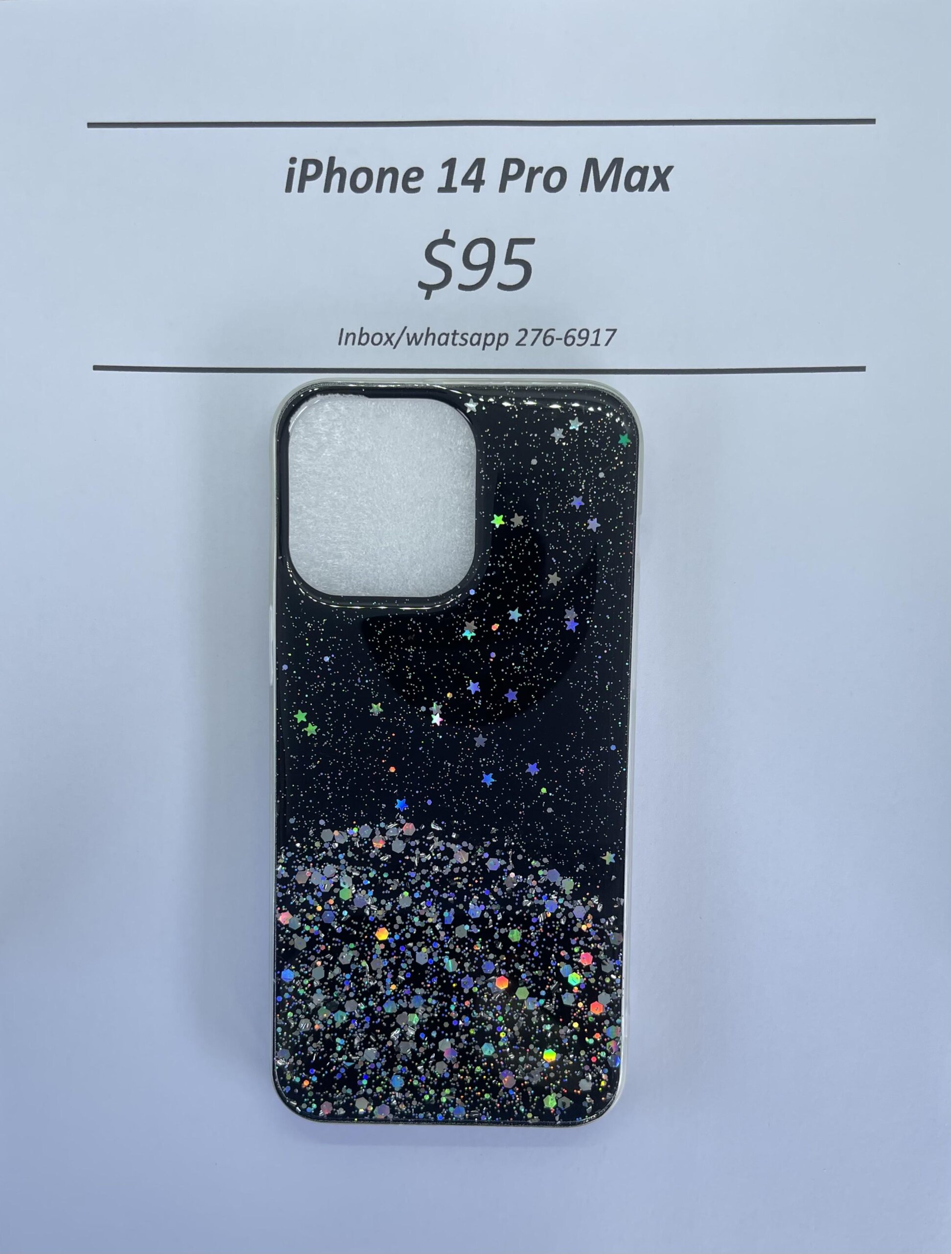 iPhone 14 Pro Max Black Glitter silicone