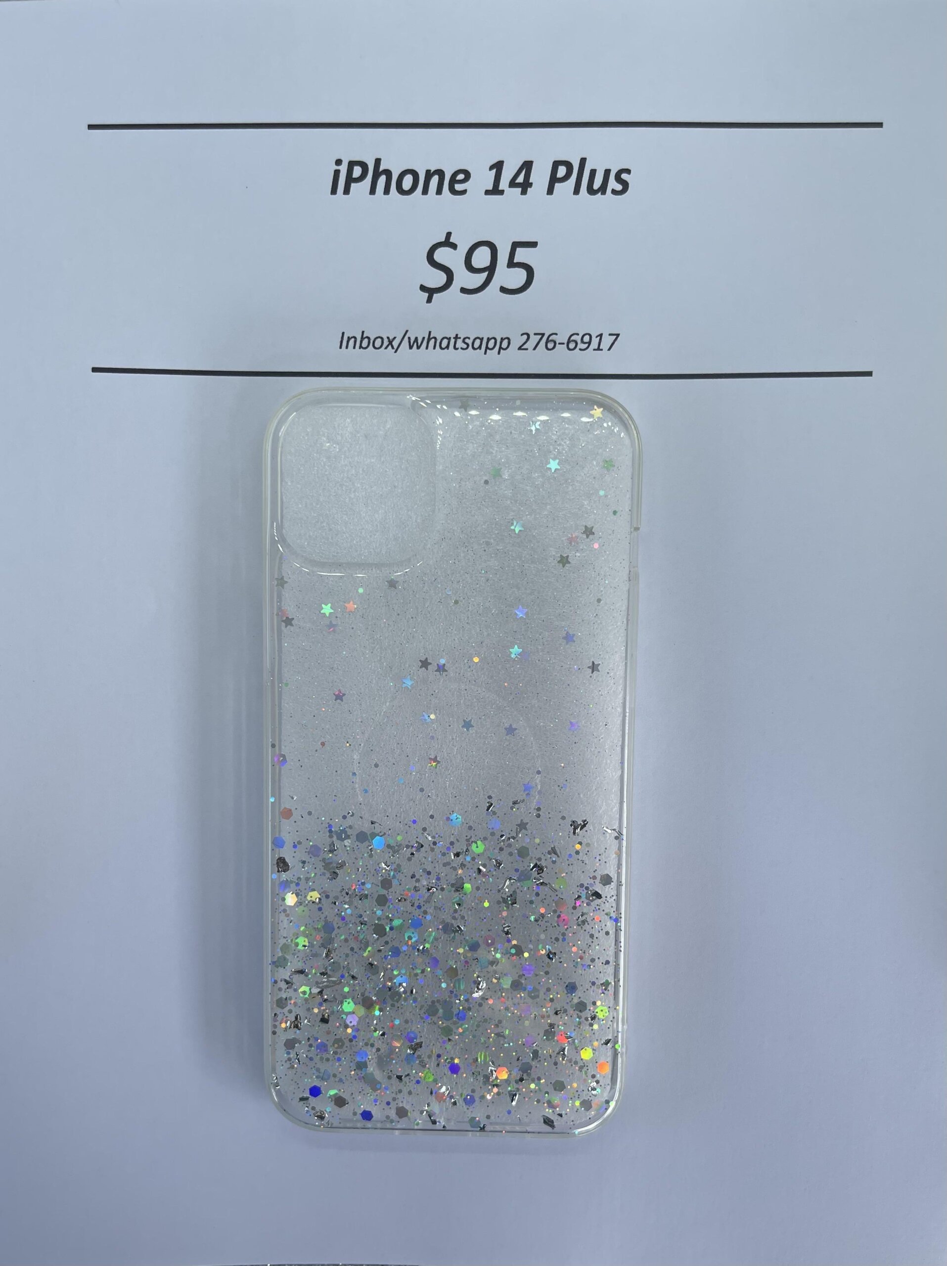 iPhone 14 Plus Clear Glitter silicone