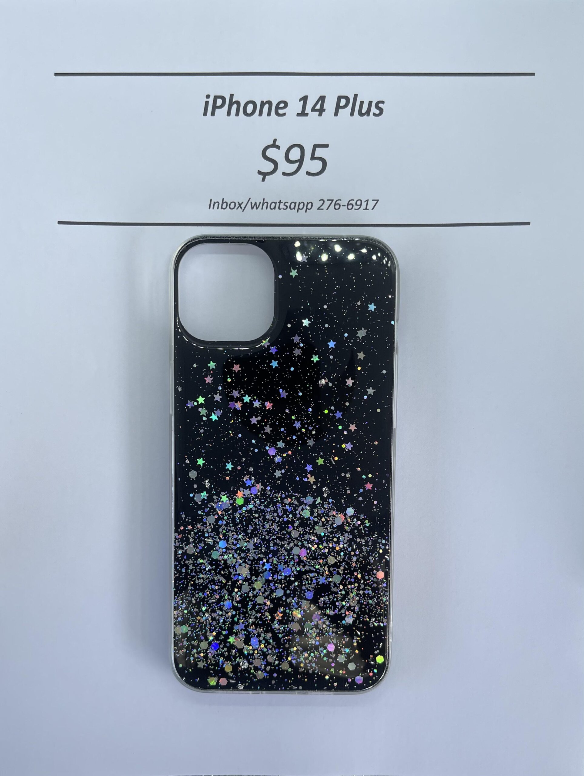 iPhone 14 Plus Black Glitter silicone