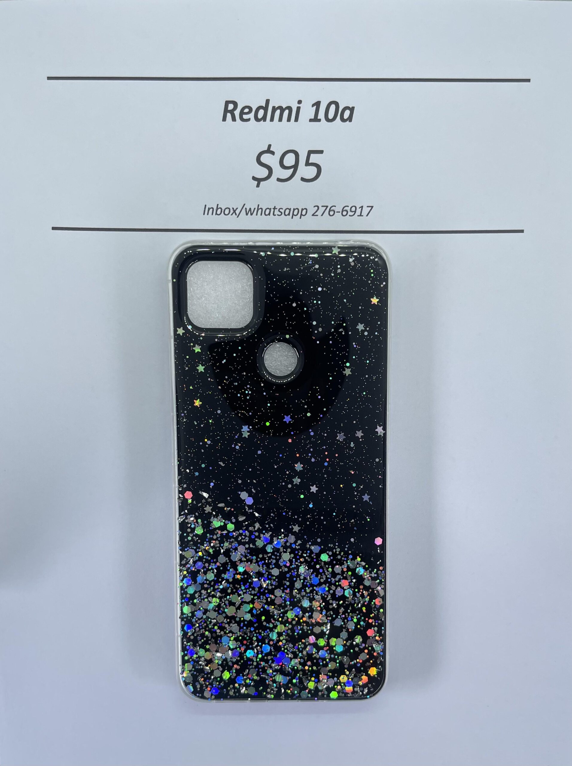 Redmi 10a Black Glitter silicone