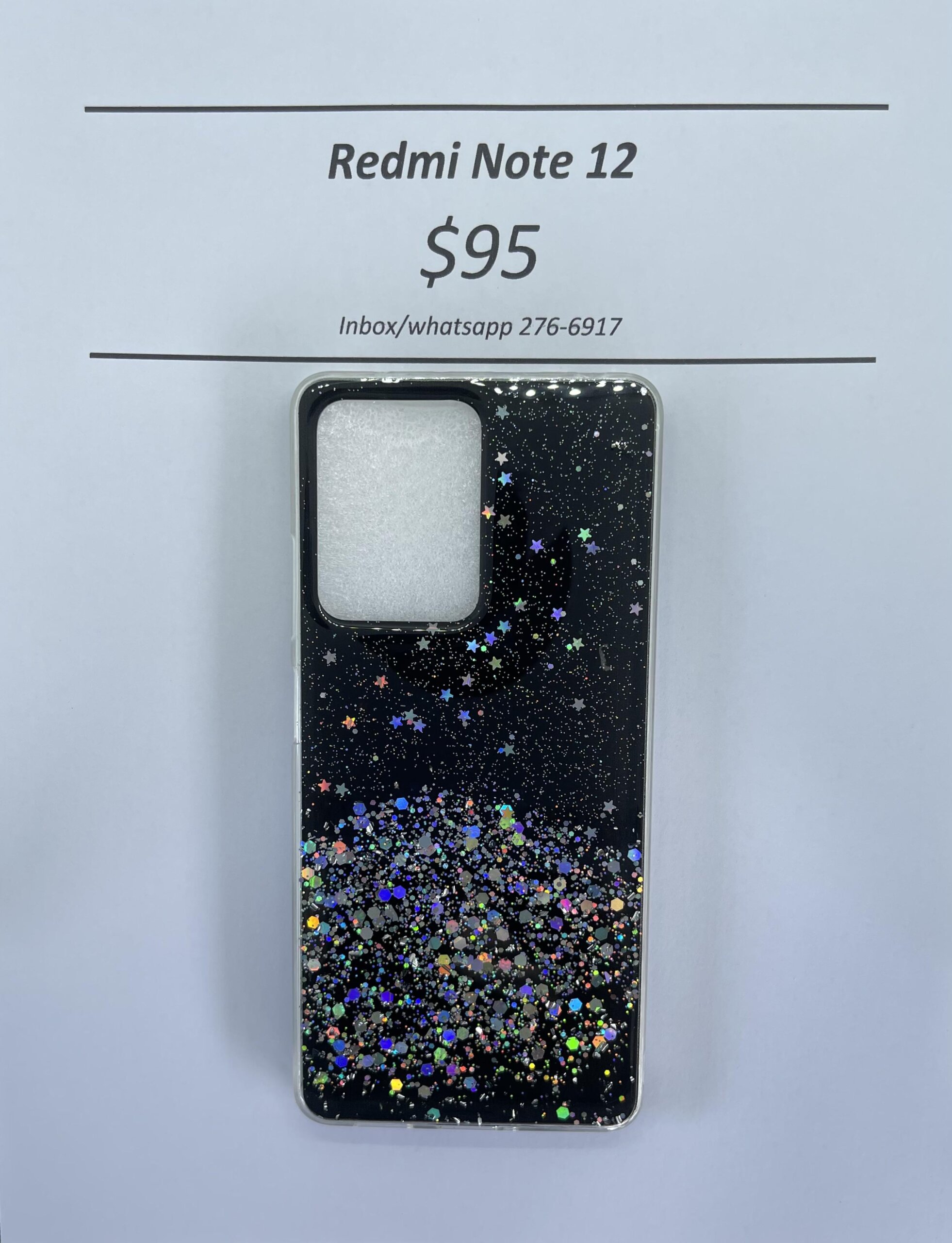 Redmi Note 12 Black Glitter silicone