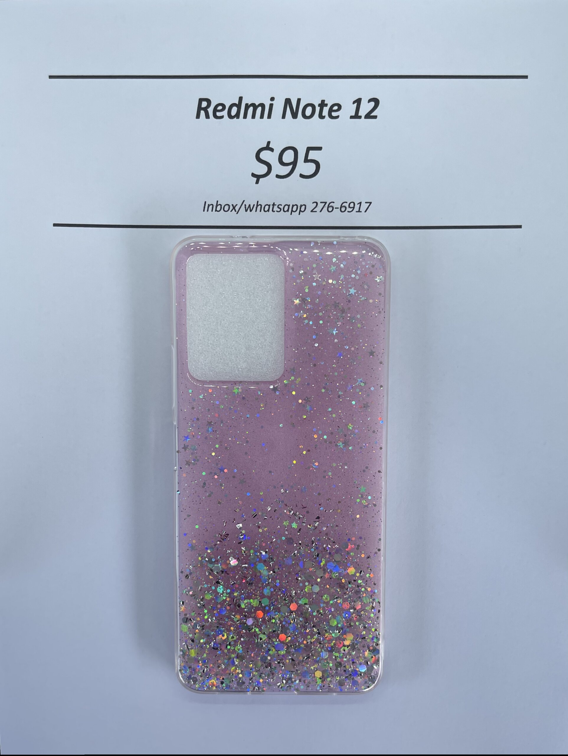 Redmi Note 12 Pink  Glitter silicone