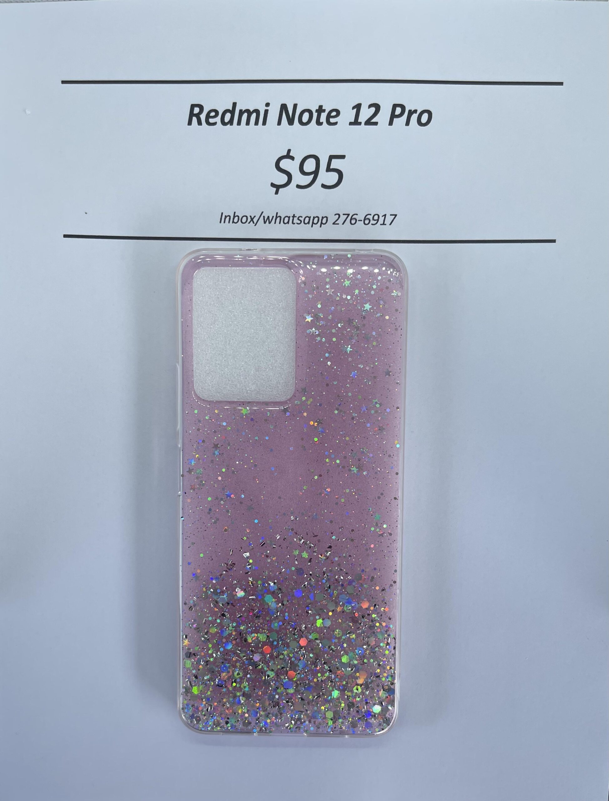 Redmi Note 12 Pro 4g Pink Glitter silicone