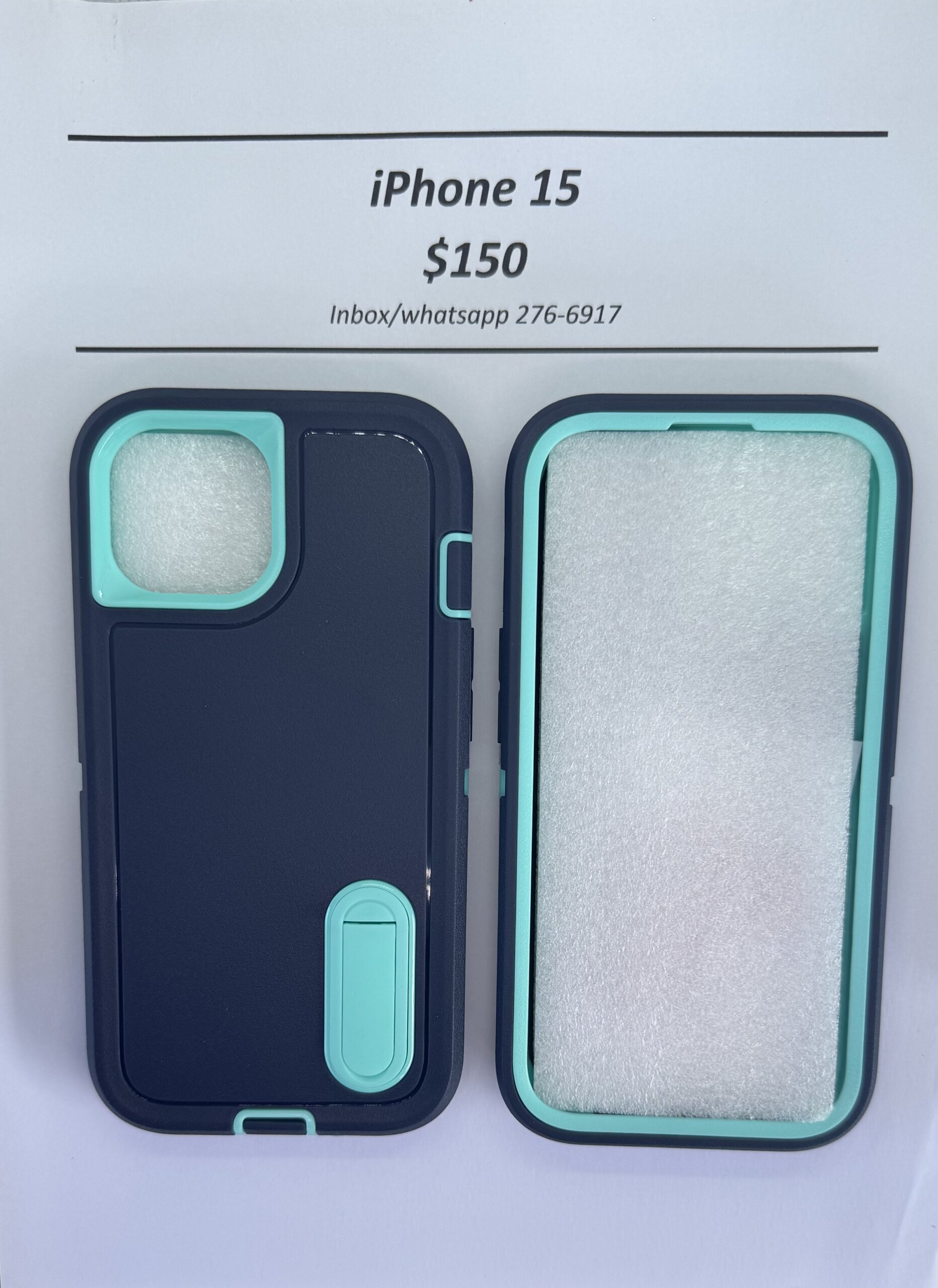 iPhone 15 Blue Heavy Duty Case