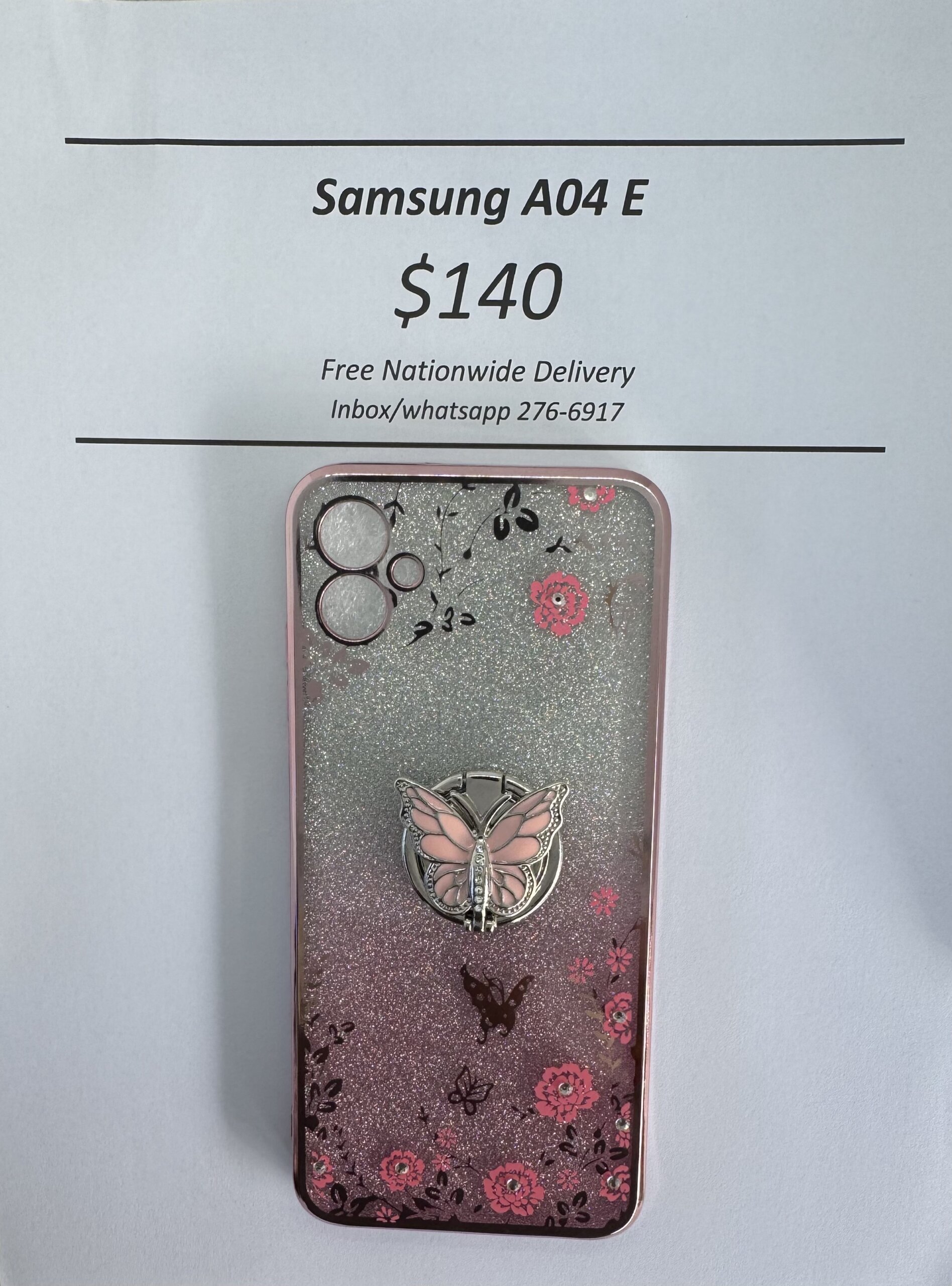 A04E Glitter Butterfly with Pop Ring